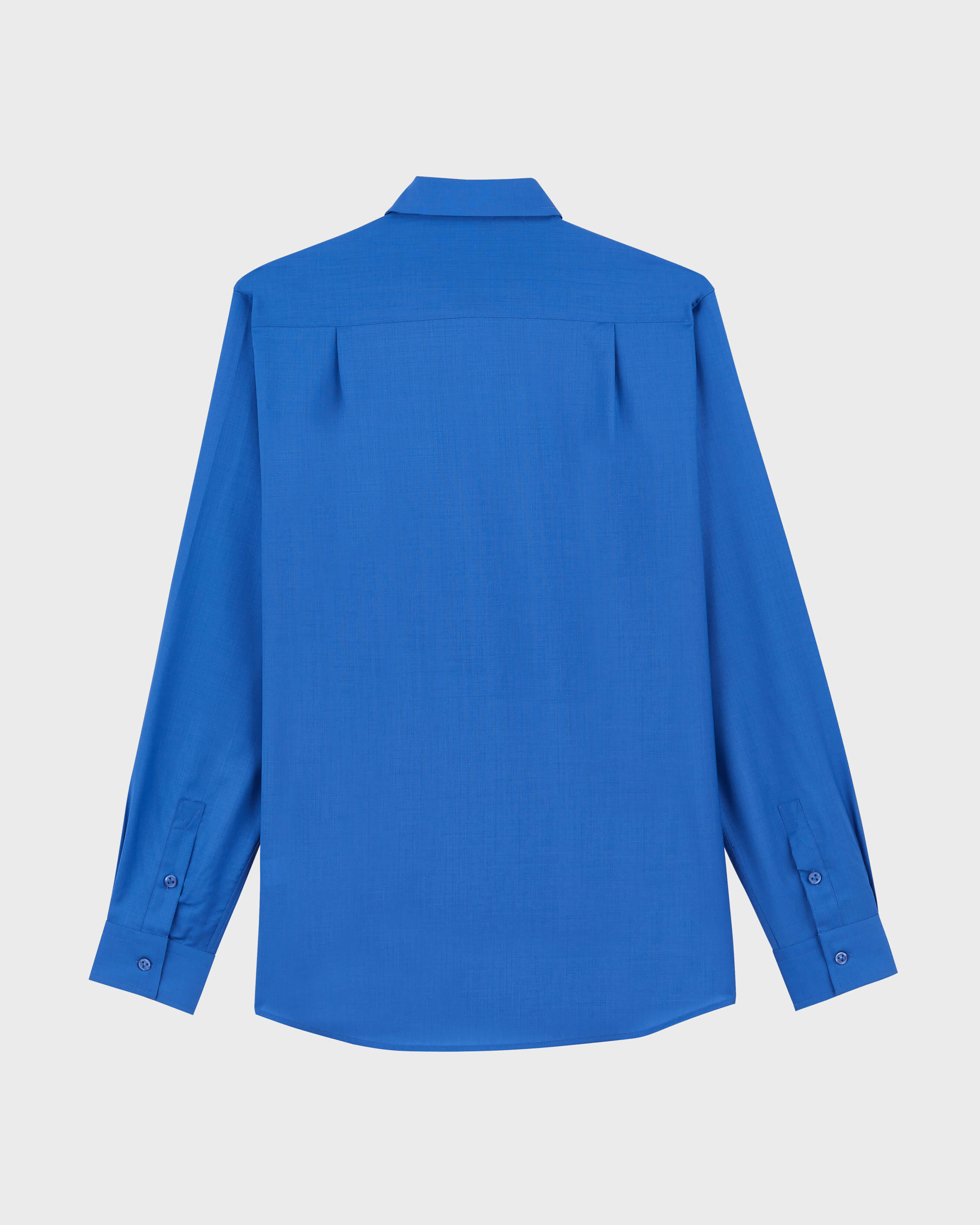 Men Wool Shirt Solid SEA BLUE back view