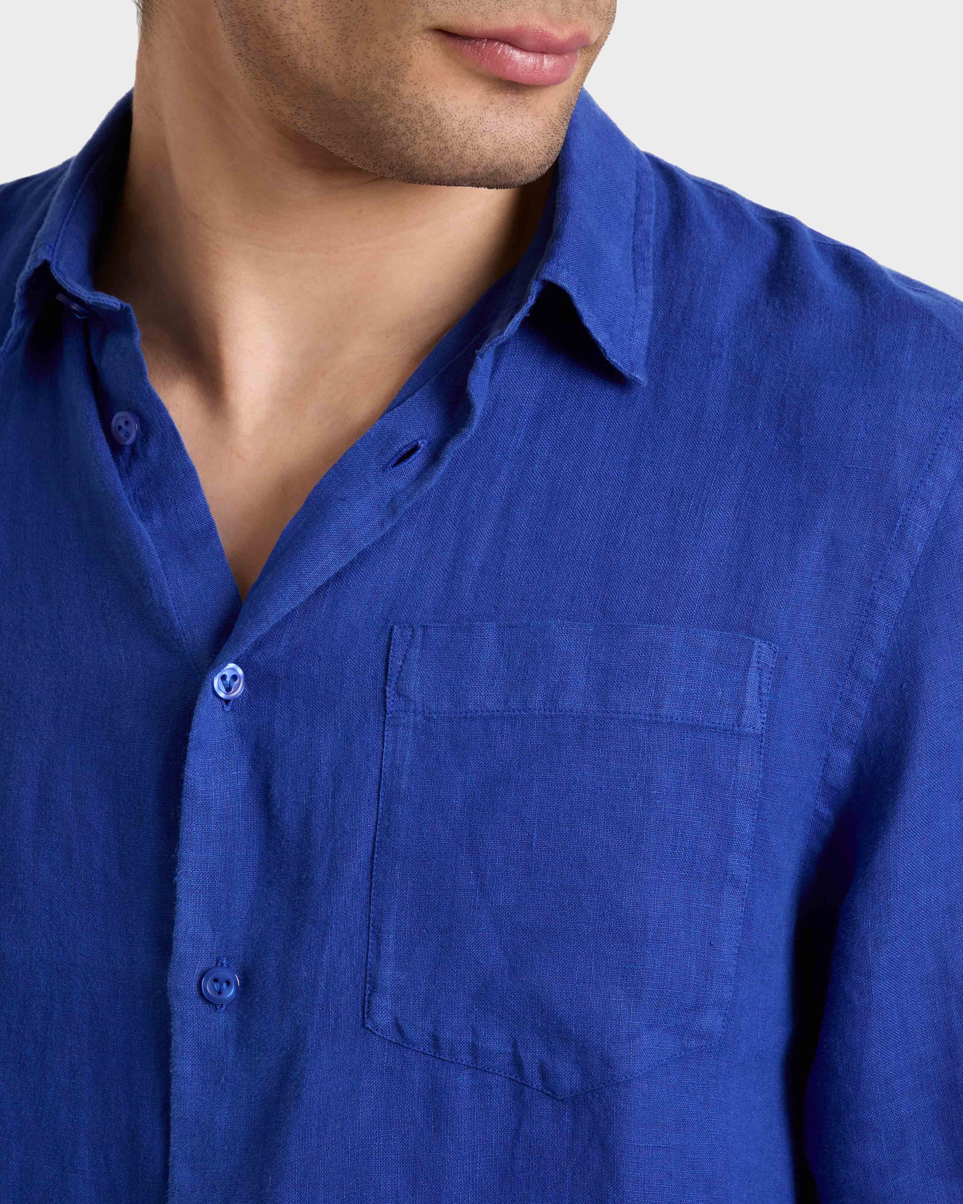 Einfarbiges Hemd aus Leinen für Herren MARRAKECH supp1 view