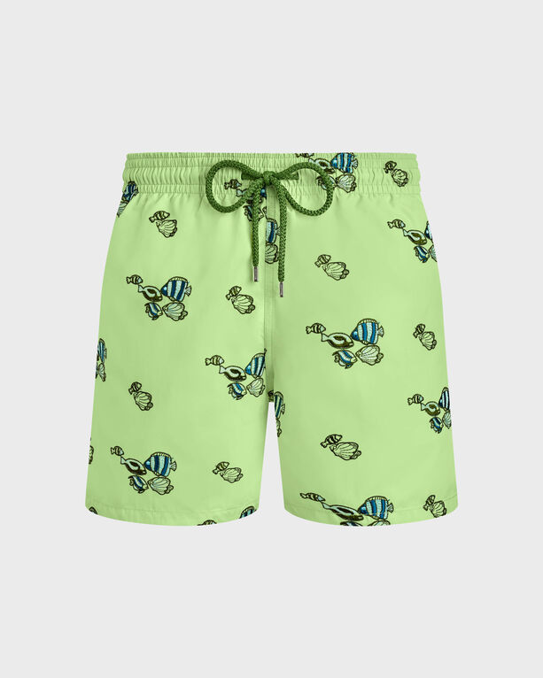 Vilebrequin - Men Swim Trunks Embroidered Fishy Vibes - Swimwear - Mistral - Green - Size L