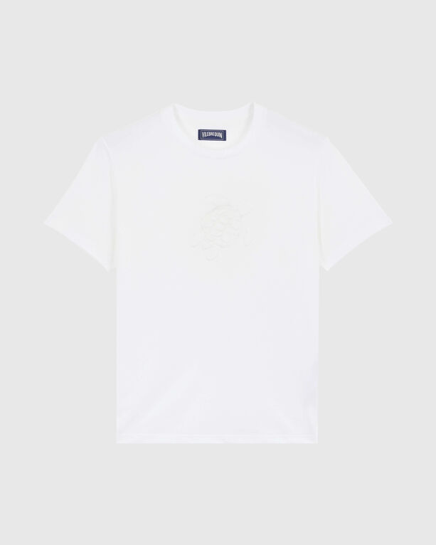 Vilebrequin - Men Cotton T-shirt Embroidered Tone On Tone Turtle - Tee Shirt - Portisol - White - Size L