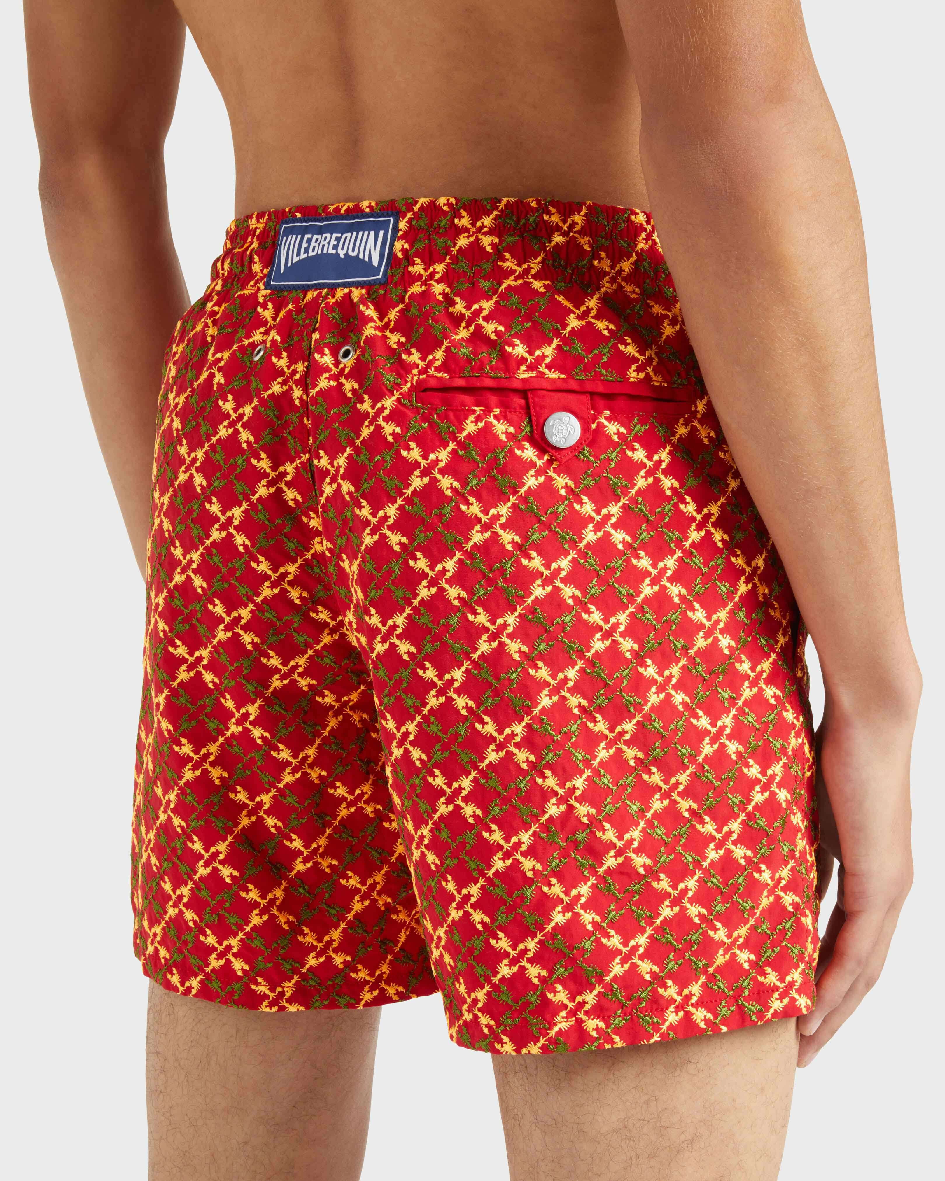 Men Swim Shorts Embroidered Homard Pixel - Limited Edition LIPSTICK supp2 view