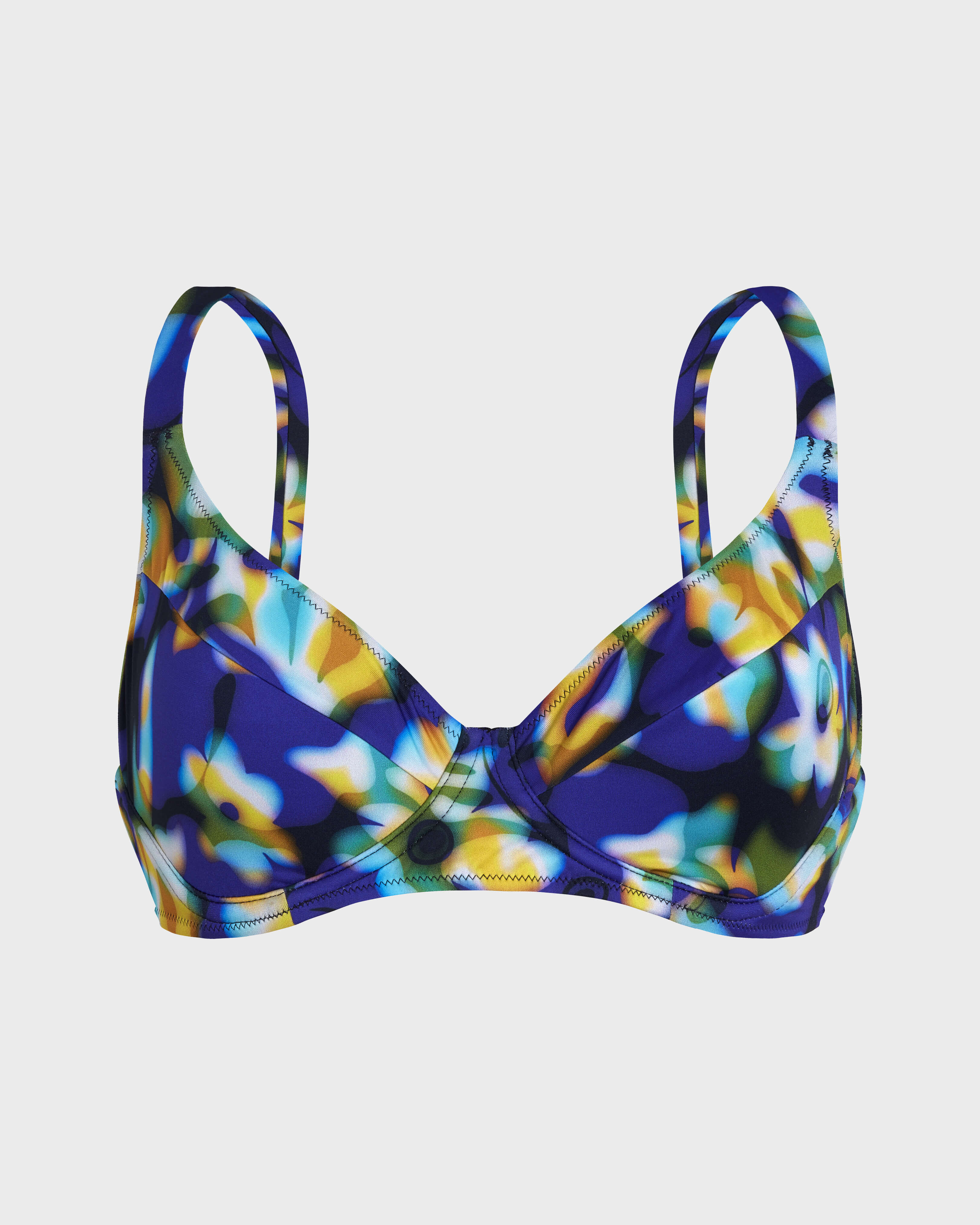 Haut de maillot de bain avec armatures femme Frangipanier Trouble BLEU MARINE front view