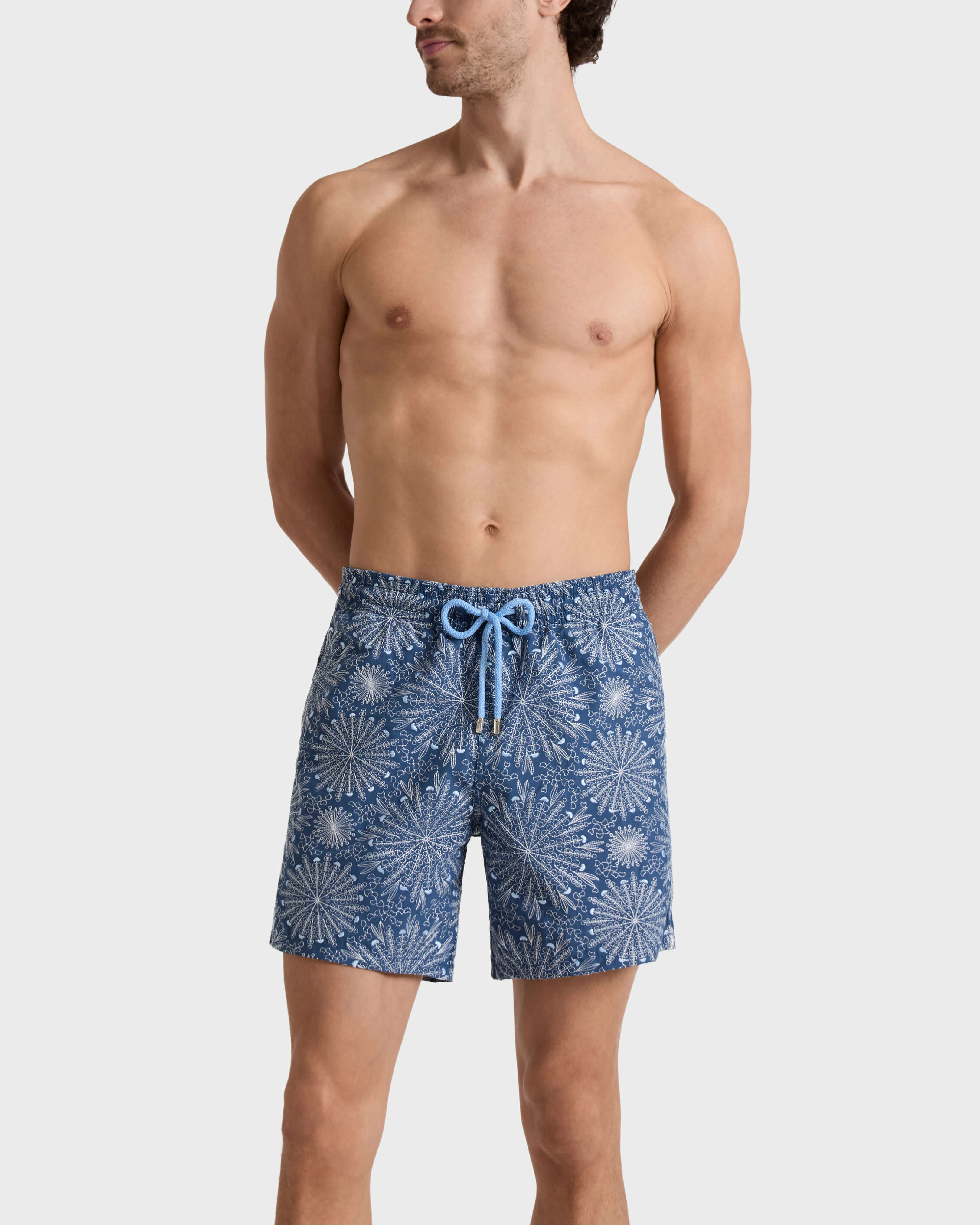 Herren-Badeshorts Mosaic Urchin Bestickt – Limitierte Auflage EVENING frontworn view