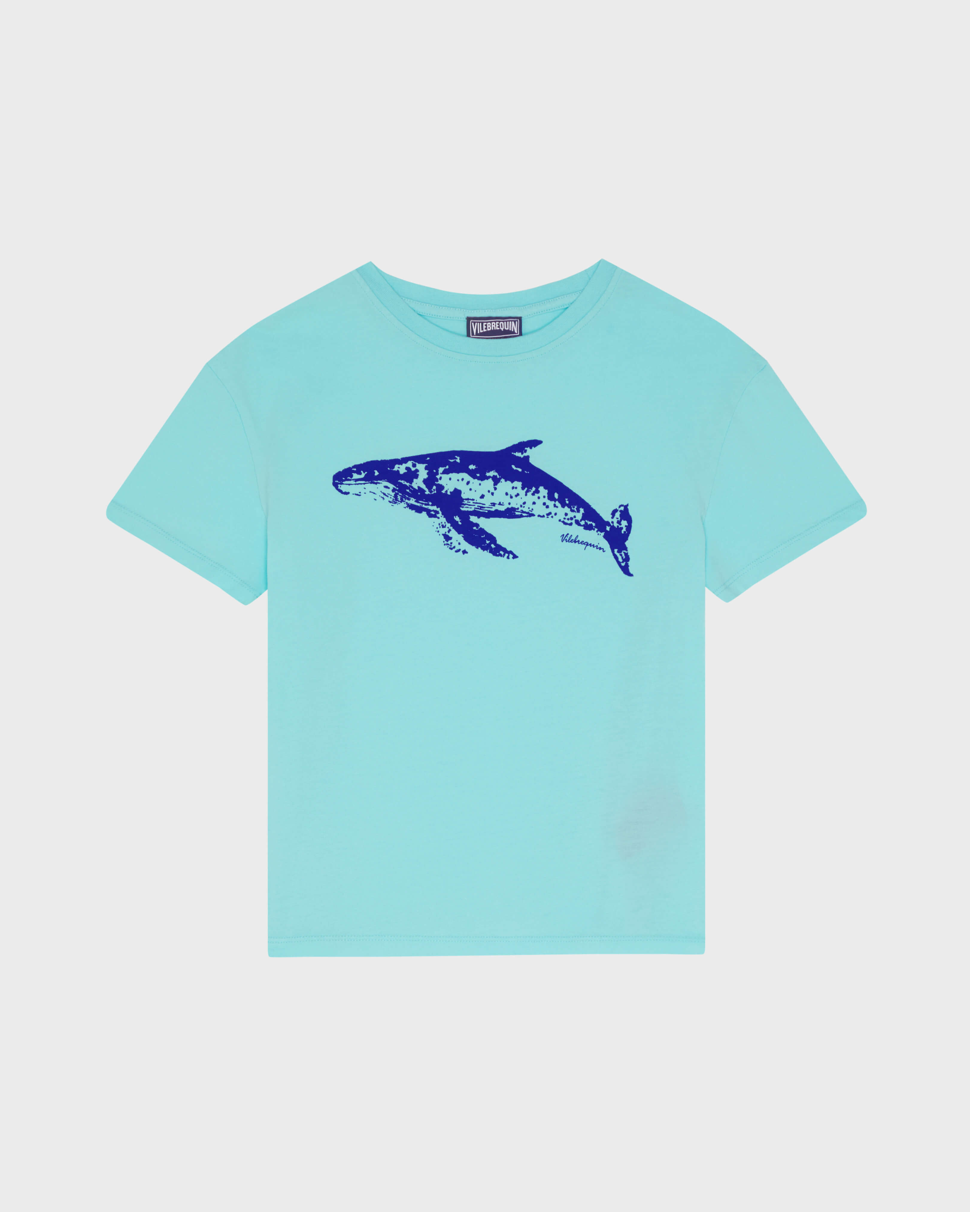 Camiseta en algodón orgánico con estampado Whale para niño OXYGENE front view