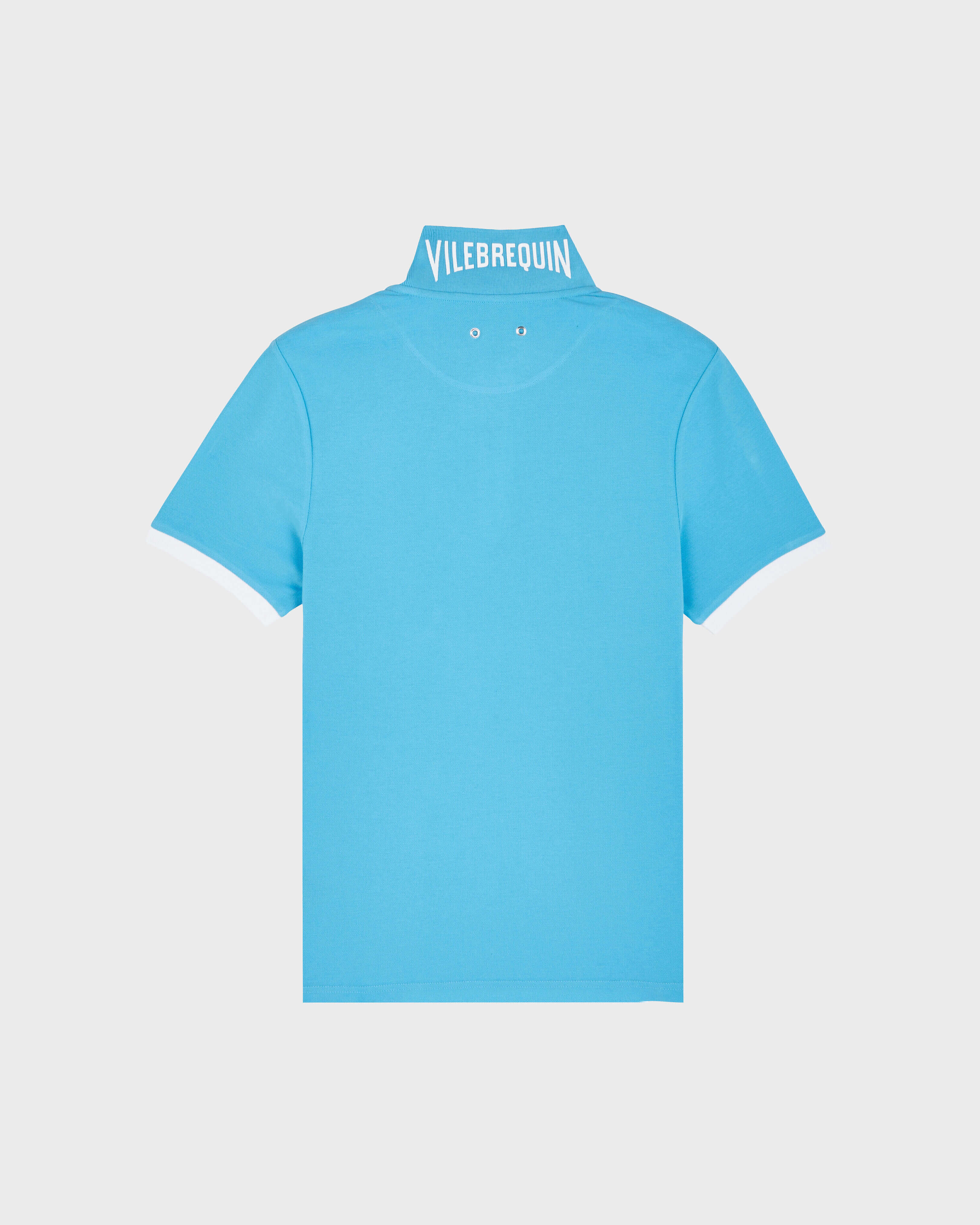 Men Cotton Pique Polo Shirt Solid JAIPUY back view