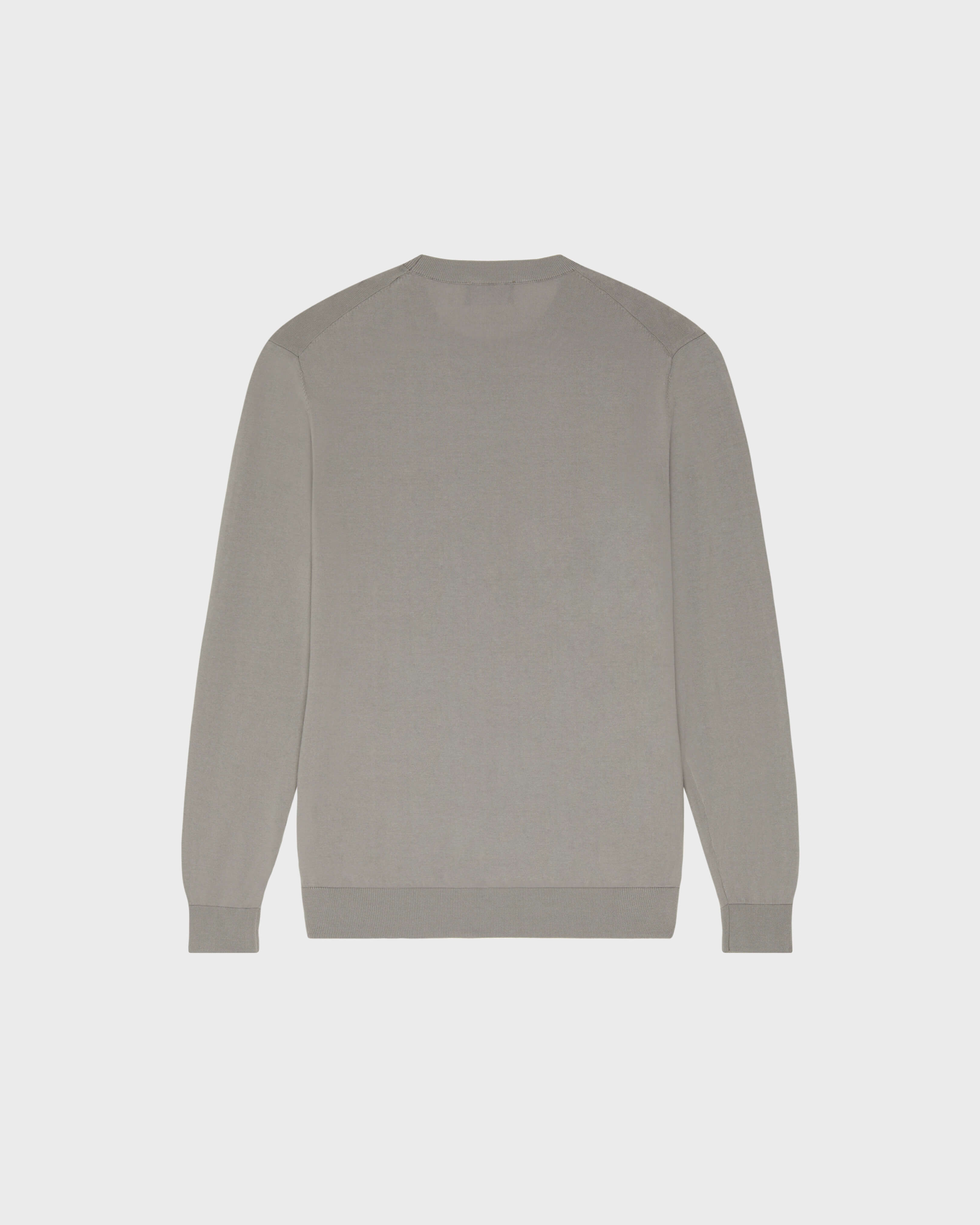 Men Cotton Sweater Turtle HEATHER GREY back view