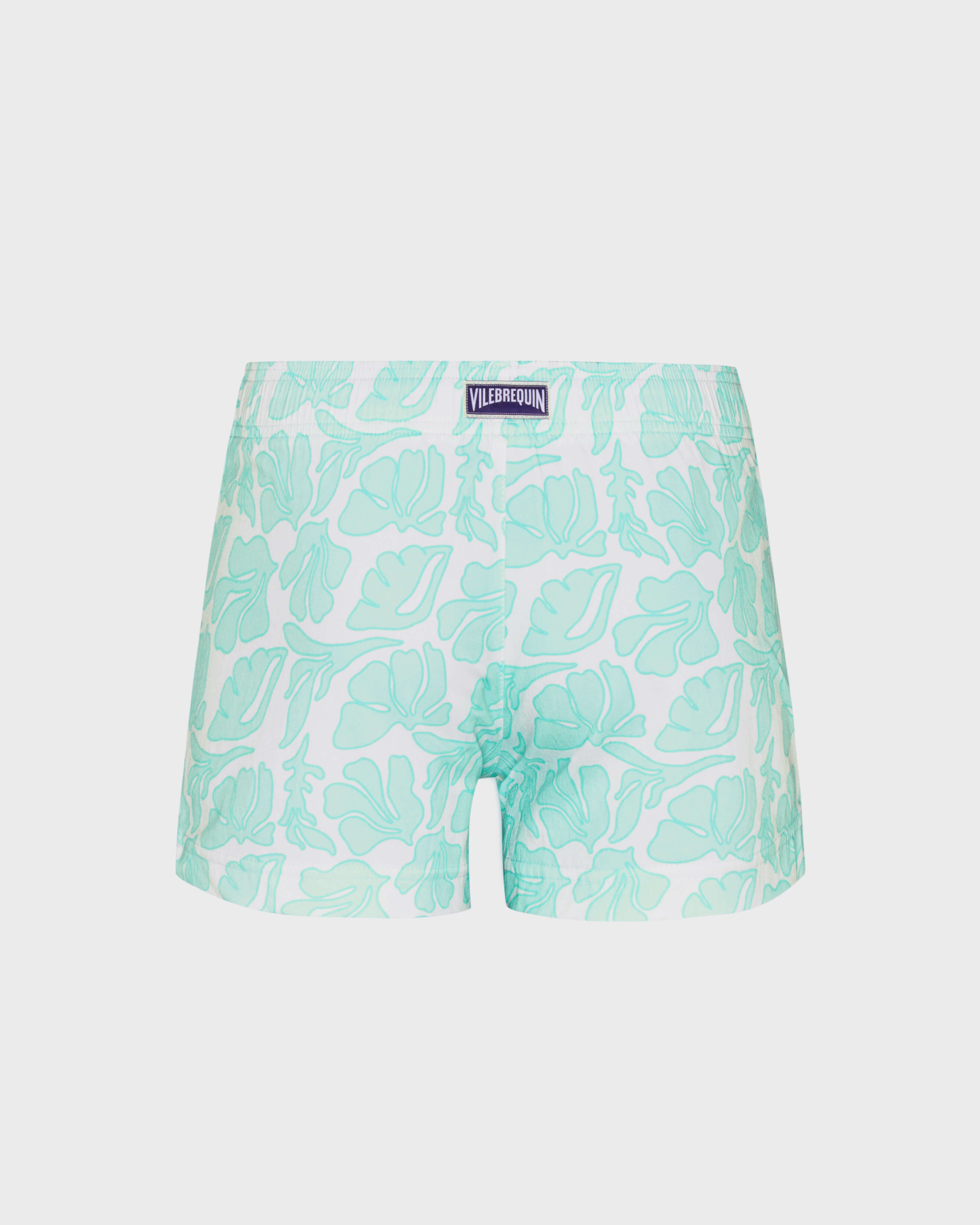 Girls Swim Shorts Seashells WHITE back view
