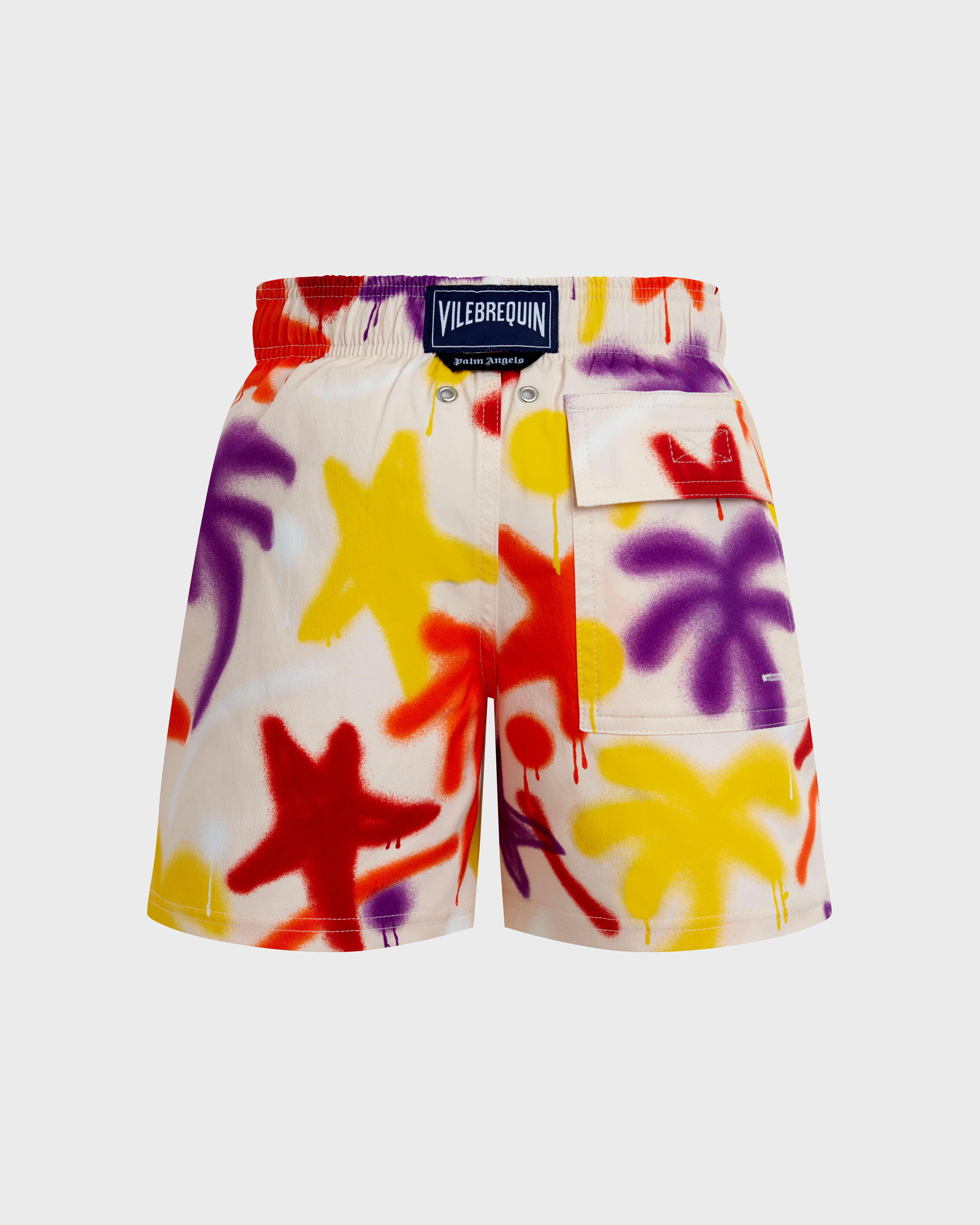 Boys Stretch Swim Shorts Spray Paint - VBQ x Palm Angels PORCELAIN back view