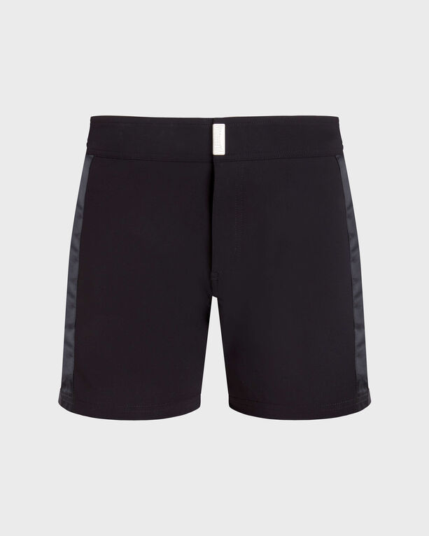 Vilebrequin - Men Flat Belt Swim Shorts Tailoring - Swimwear - Midnight - Black - Size L
