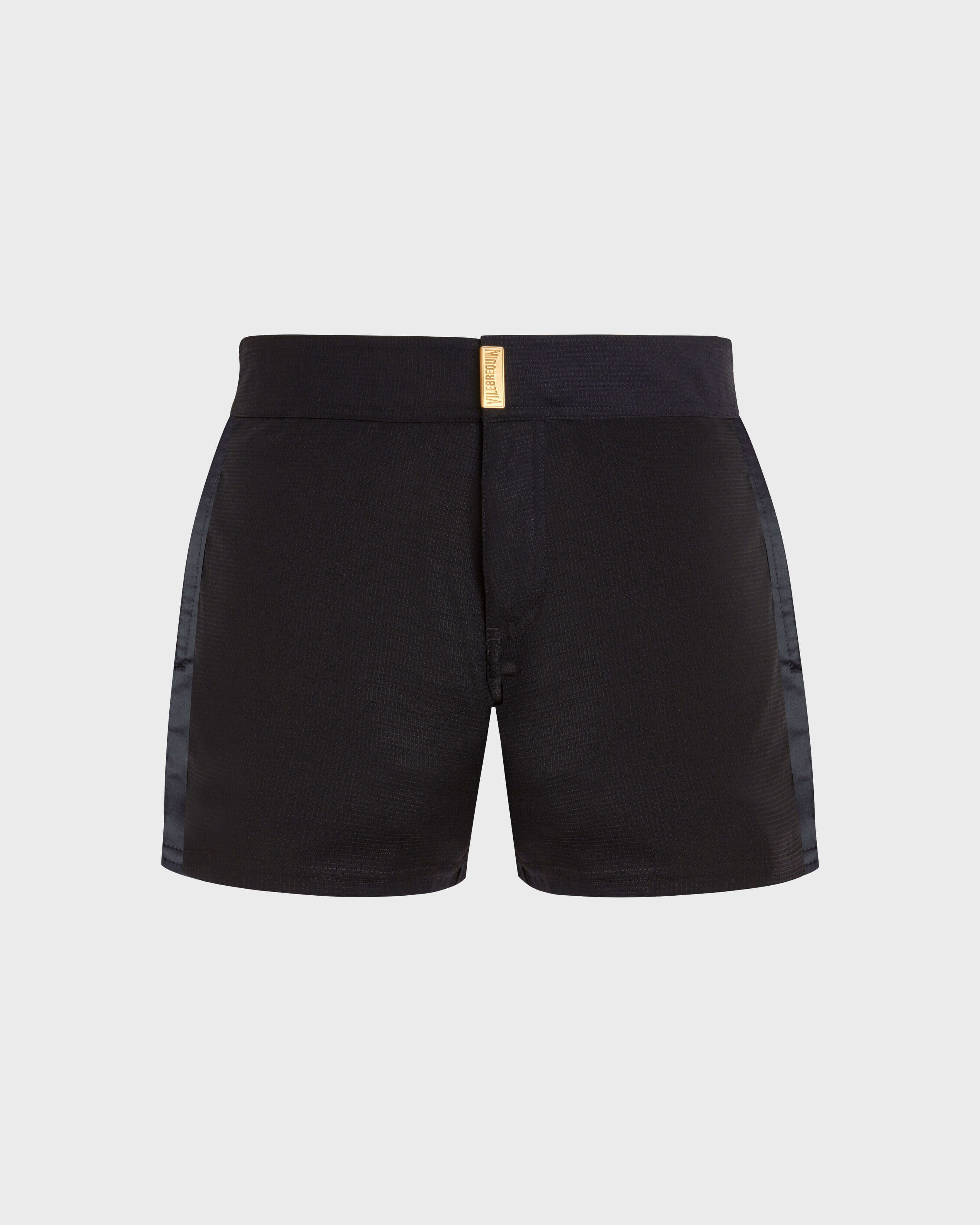 Men Wool Swim Trunks Tailoring BLACK front view