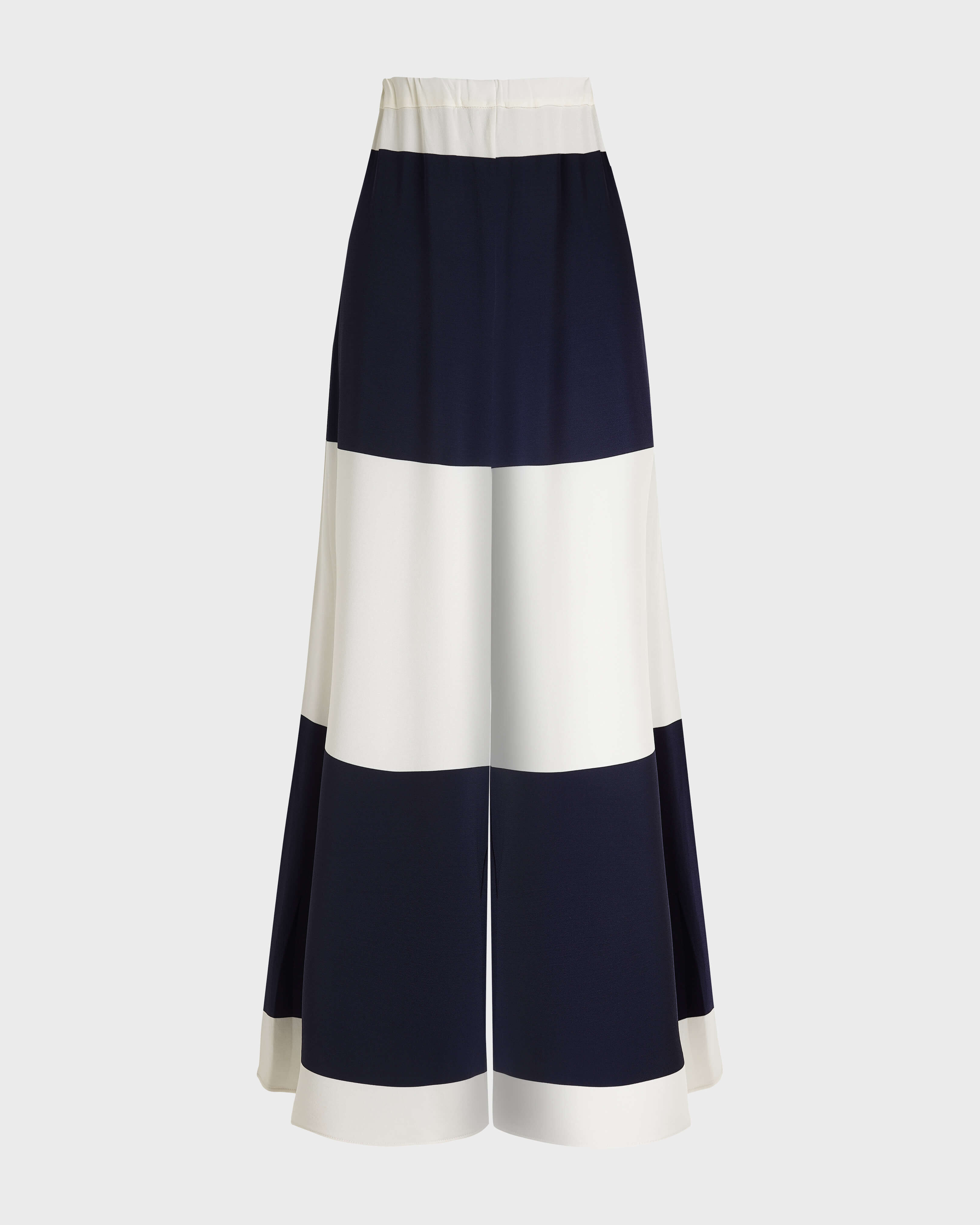 Women Viscose Jersey Striped Beachjama Bottom AZUL MARINO front view