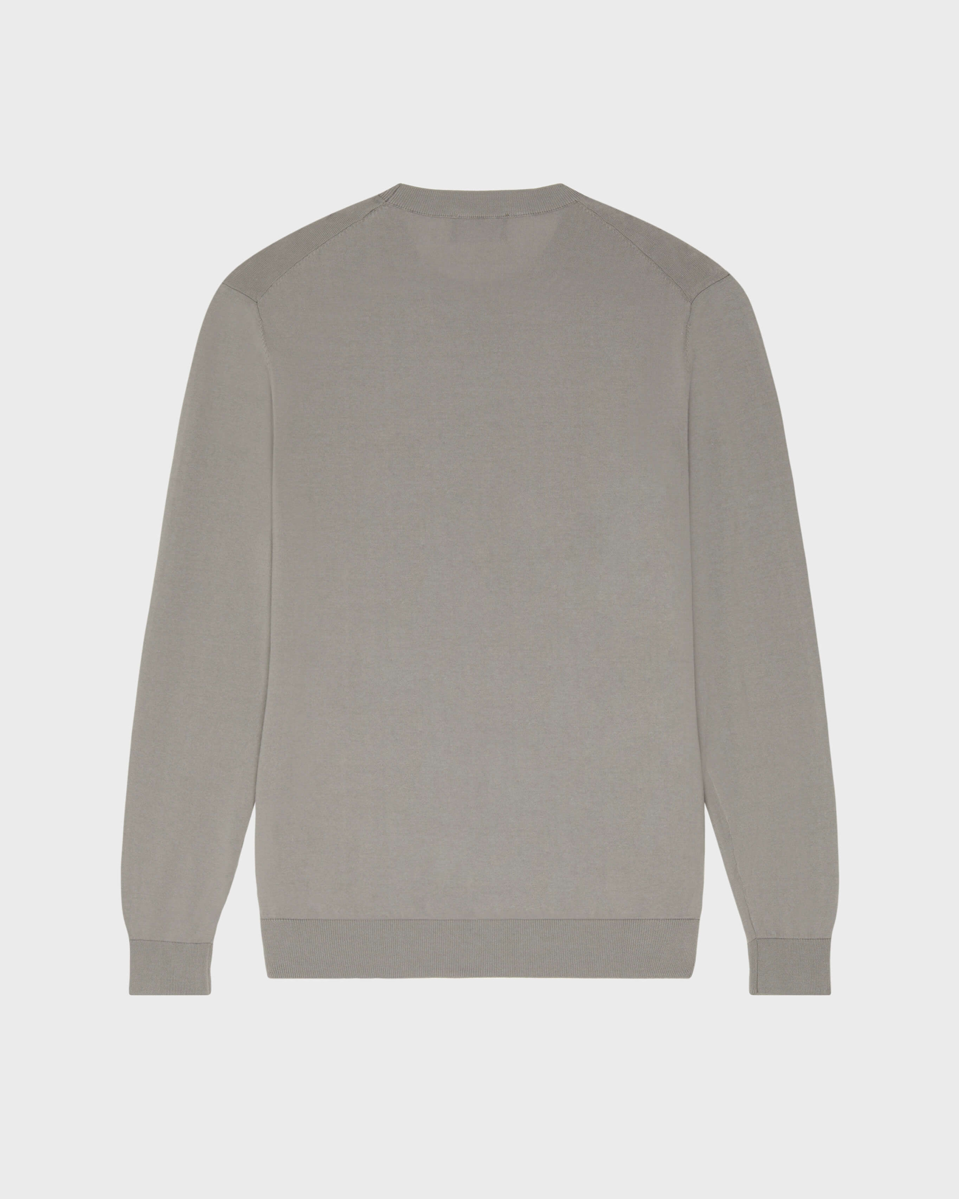 Men Cotton Sweater Turtle HEATHER GREY back view