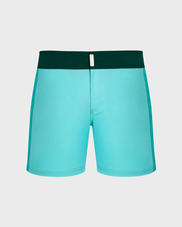 Vilebrequin – Color Block Stretch-badeshorts Mit Flachem Bund Für Herren – Bademode – Merle – Blau – Größe XXXL