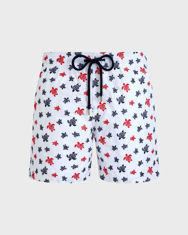 Vilebrequin - Men Swim Shorts Embroidered Micro Ronde Des Tortues - Limited Edition - Swimwear - Mistral - White - Size XL