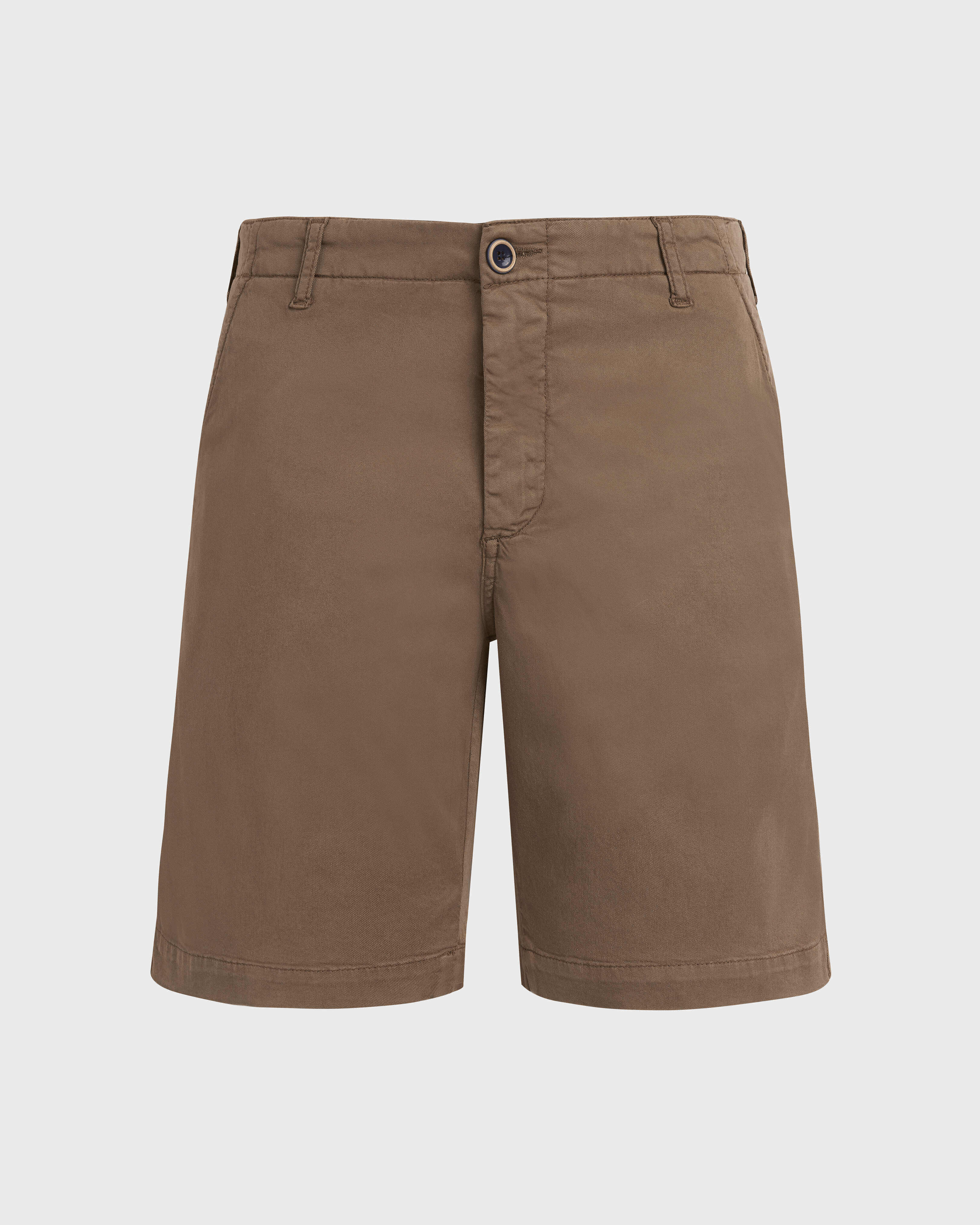 Men Tencel Cotton Bermuda Shorts Solid HAZELNUT front view