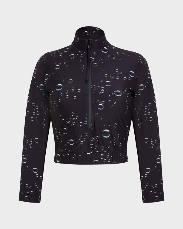 Vilebrequin - Women Full Zip Crop Top Rashguard Bubble 3d - Rashguard - Flya - Black - Size XS