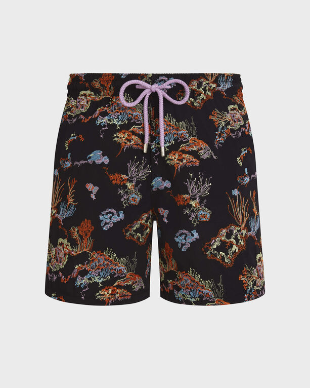 Vilebrequin - Men Embroidered Swim Shorts Coral Reef - Limited Edition - Swimwear - Mistral - Black - Size XXL