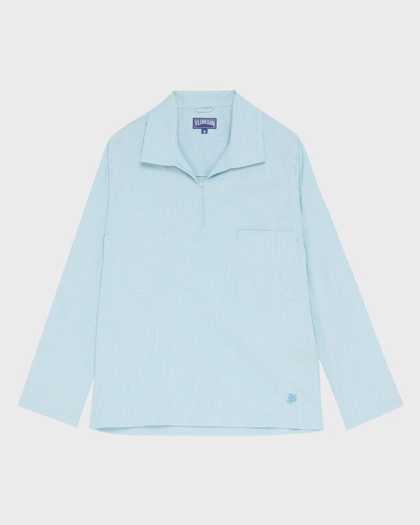 Vilebrequin - Vareuse En Laine Ultrafine Homme Micro Rayures Tailoring - Chemise - Comores - Bleu - Taille XXL