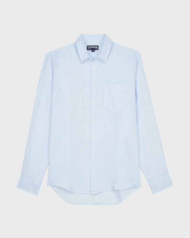 Vilebrequin - Men Linen Shirt Solid - Shirt - Caroubis - Blue - Size XL