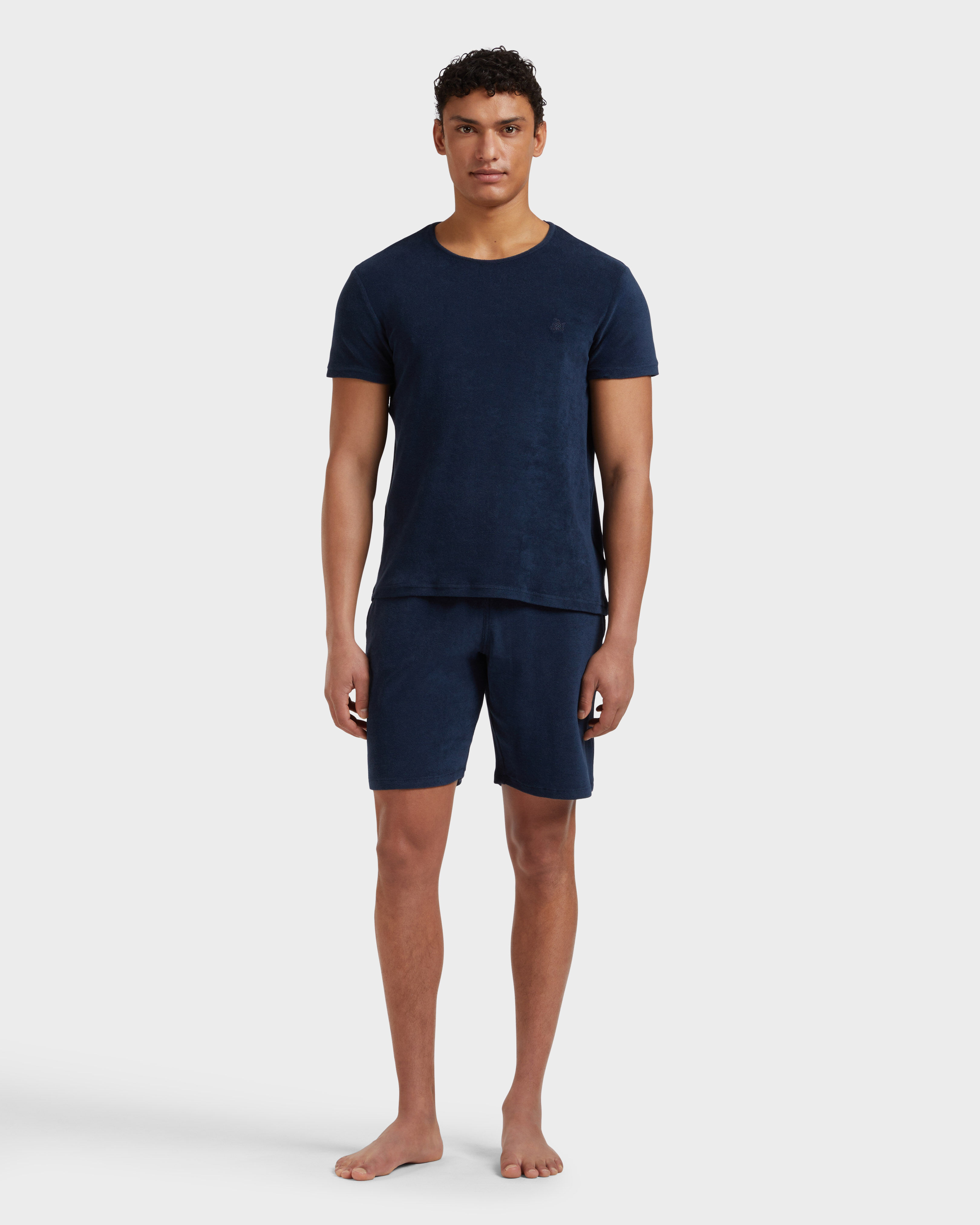 Terry T-Shirt Solid NAVY frontworn view