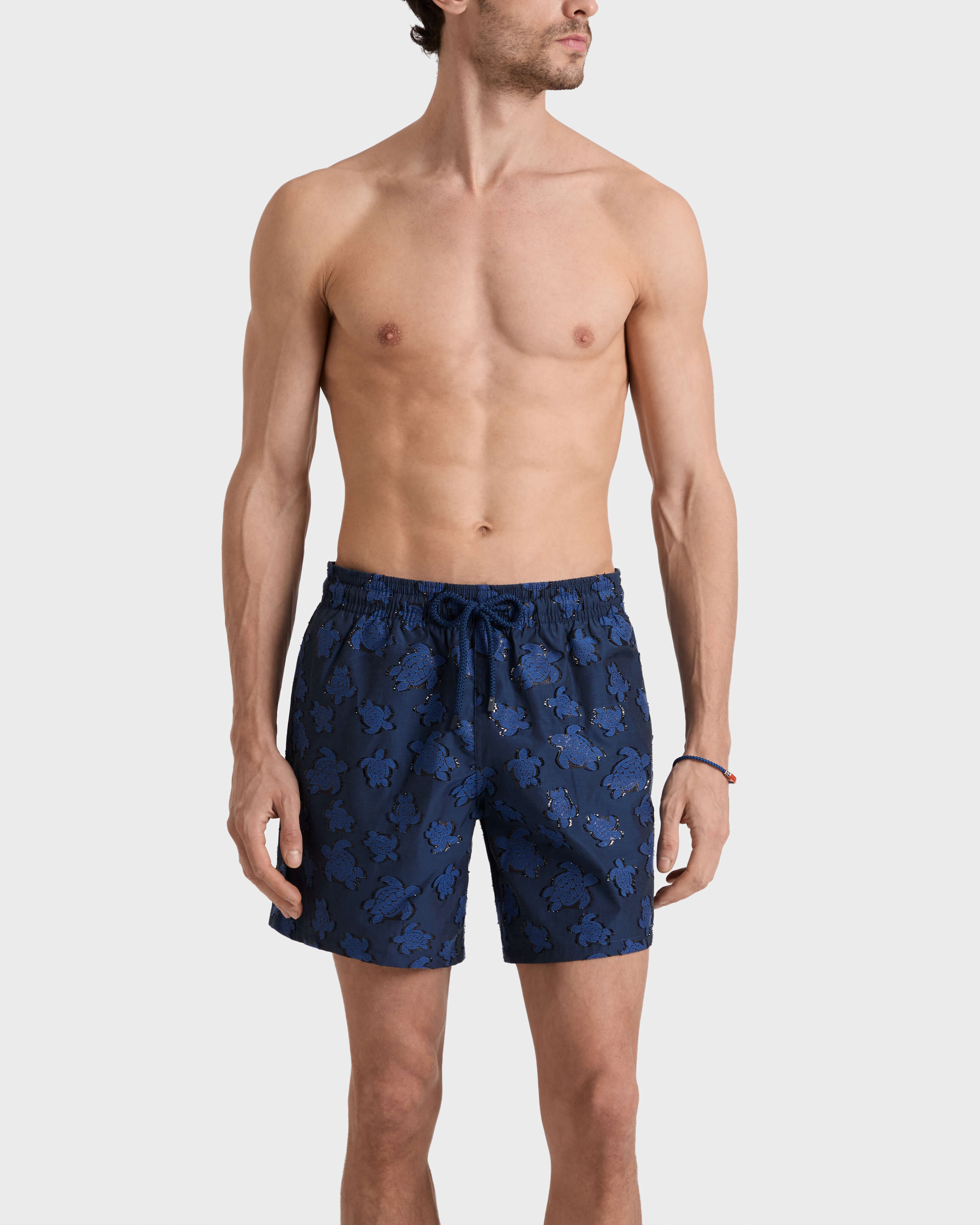 Ronde Des Tortues Jacquard Badeshorts für Herren BATIK BLUE frontworn view