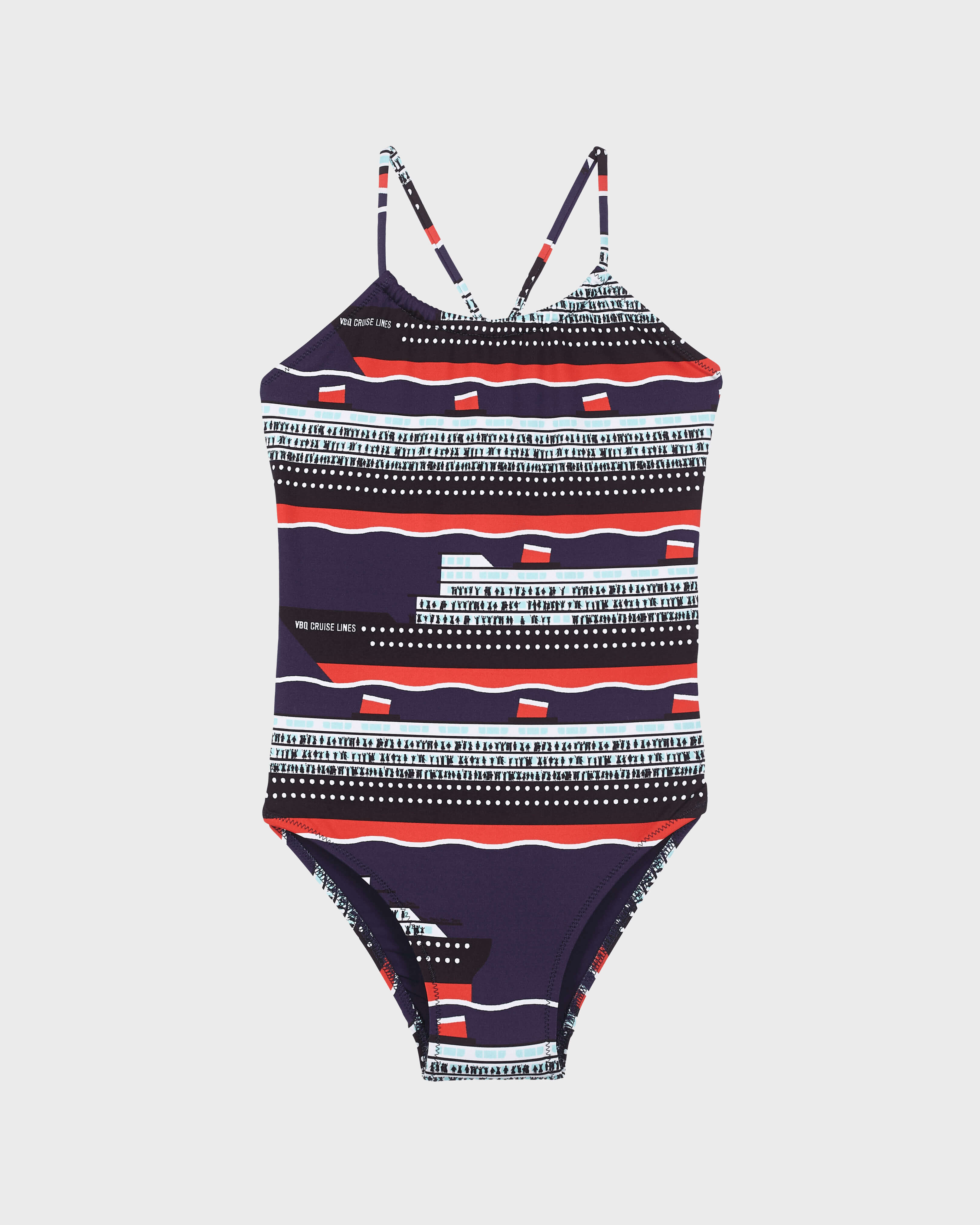 Maillot de bain Une pièce fille Une pièce VBQ Cruise Lines BLEU NUIT front view