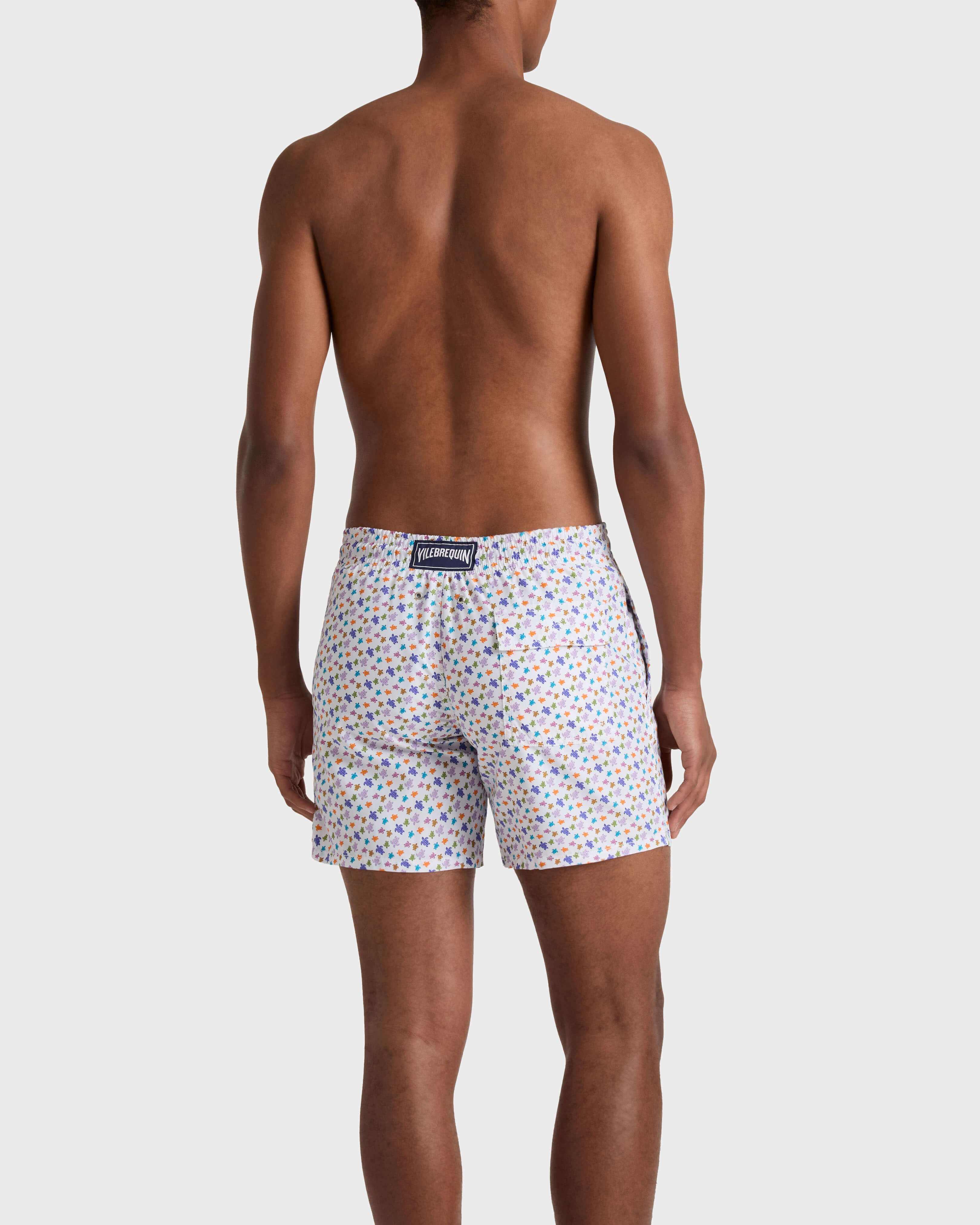 Micro Ronde des Tortues Badeshorts für Herren WEISS backworn view