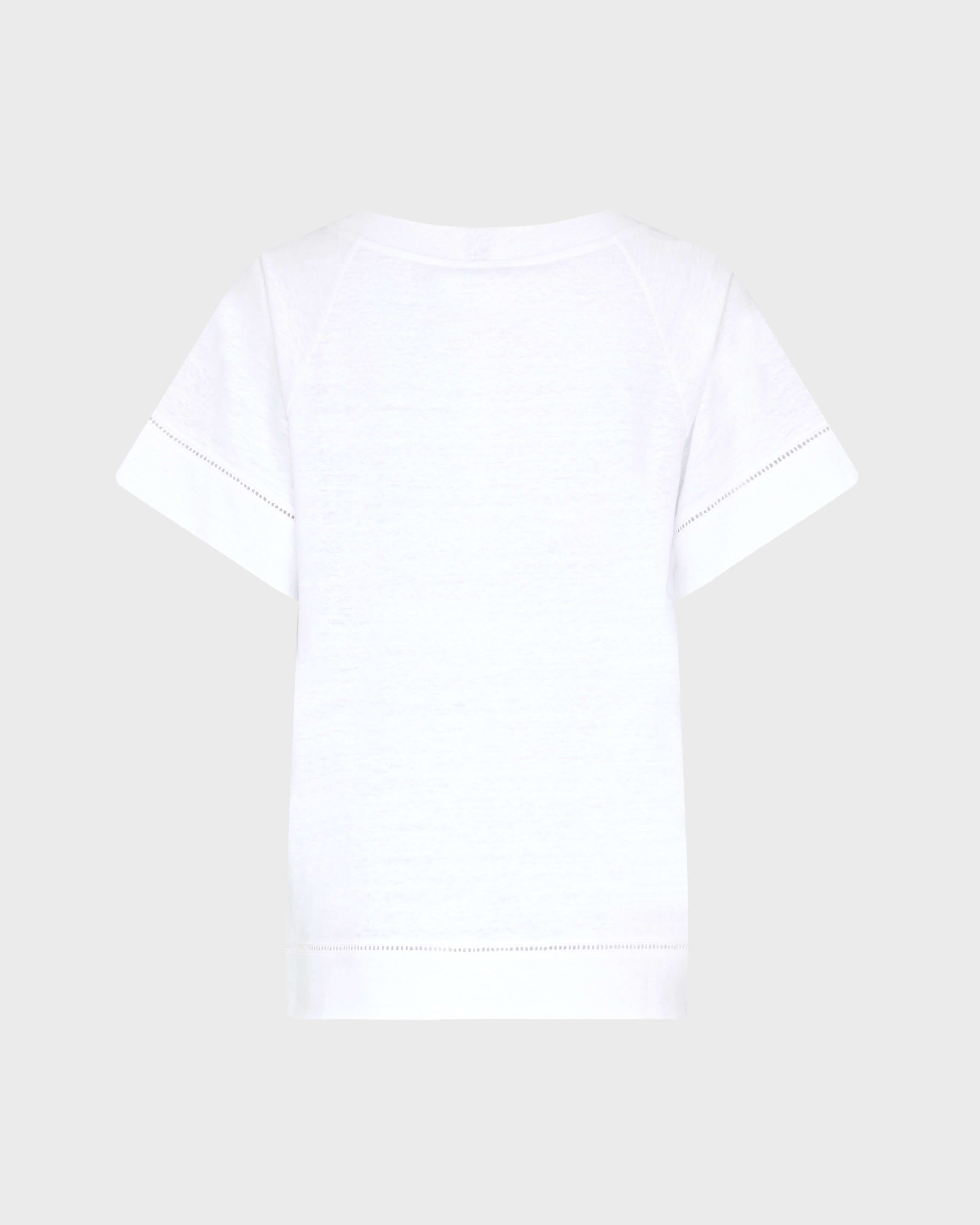 T-shirt donna in lino tinta unita BIANCO back view
