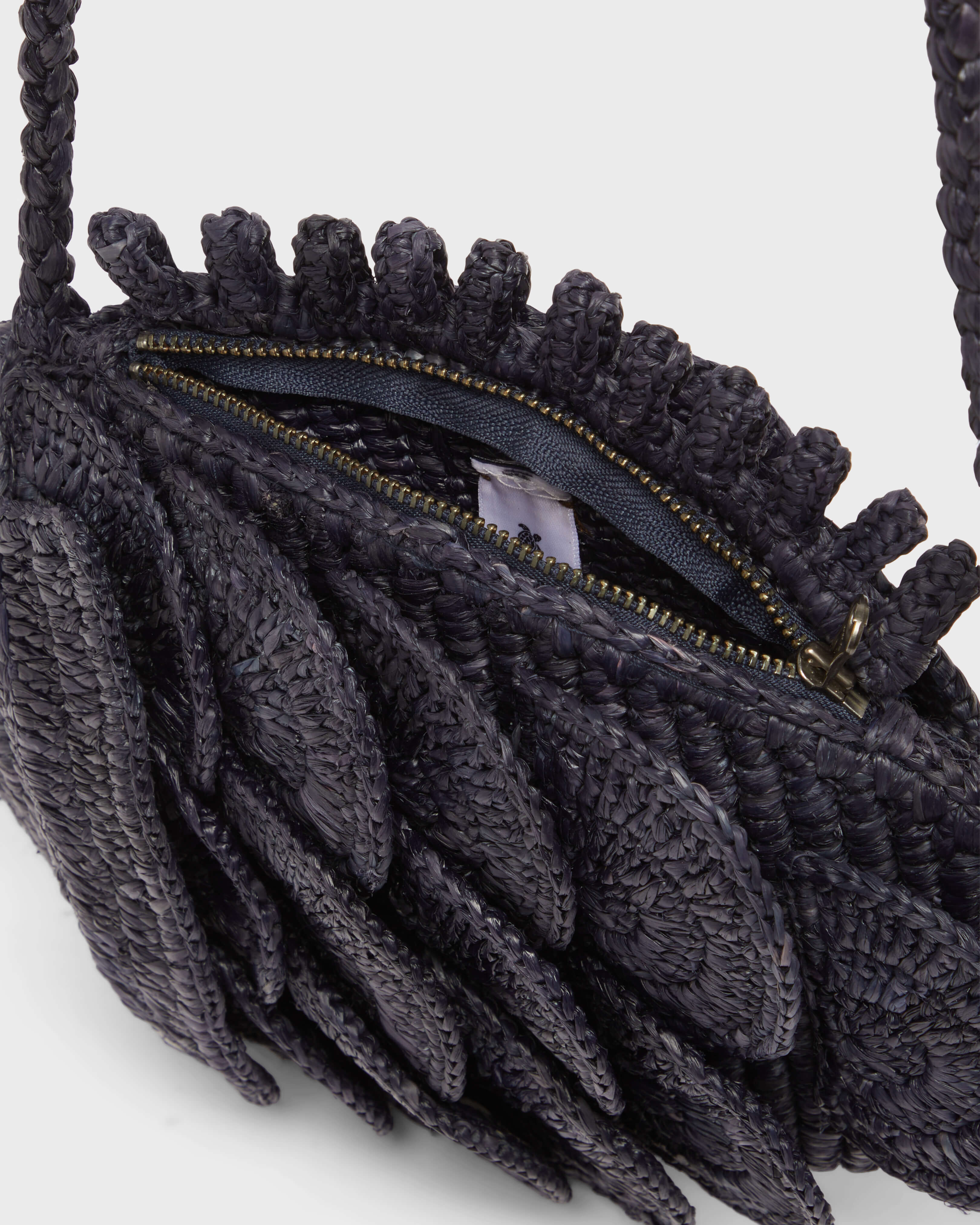 Bolso de rafia grande con forma de pez para mujer AZUL MARINO supp4 view
