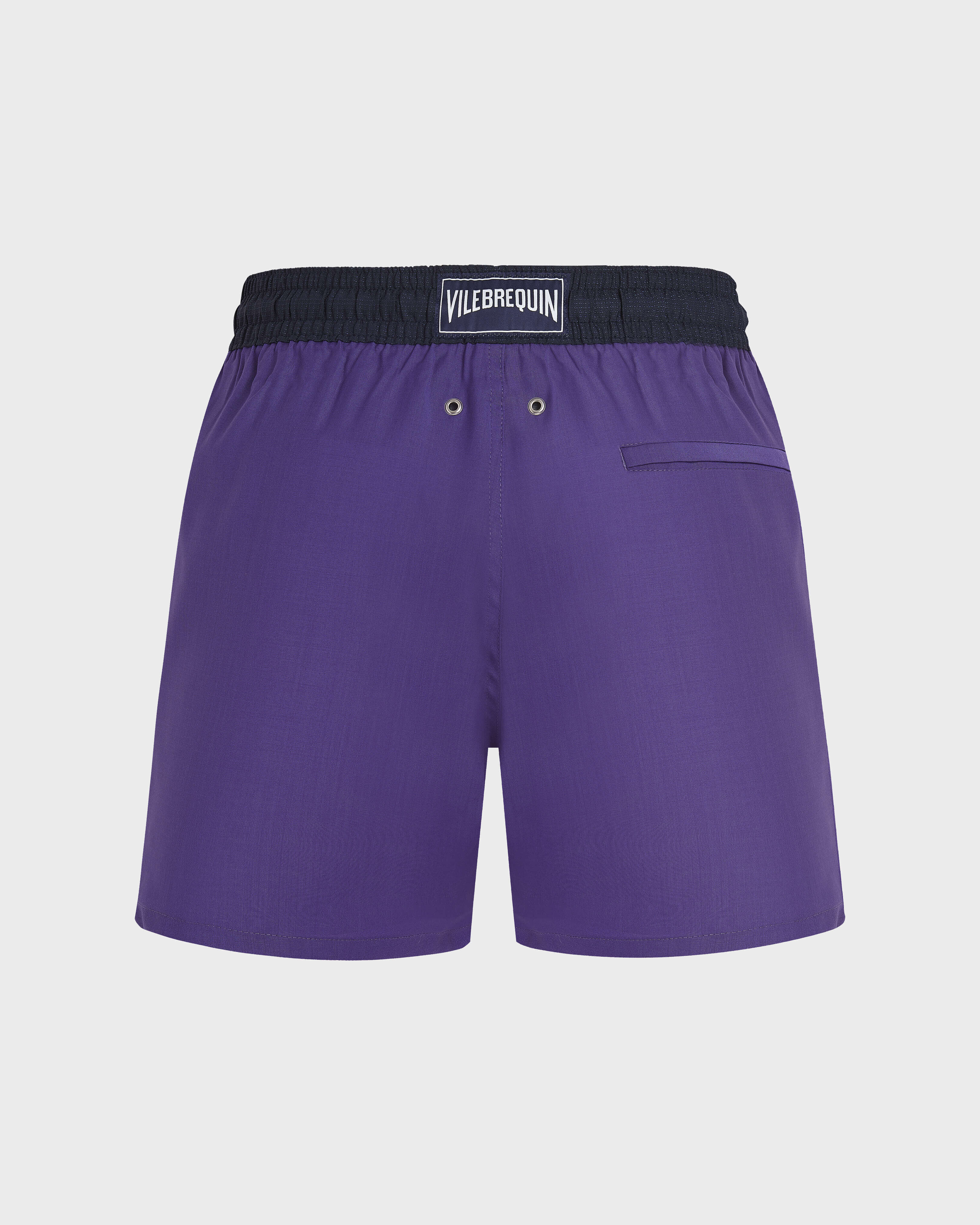 Pantaloncini mare uomo in lana Super 120'S VIOLETTE back view