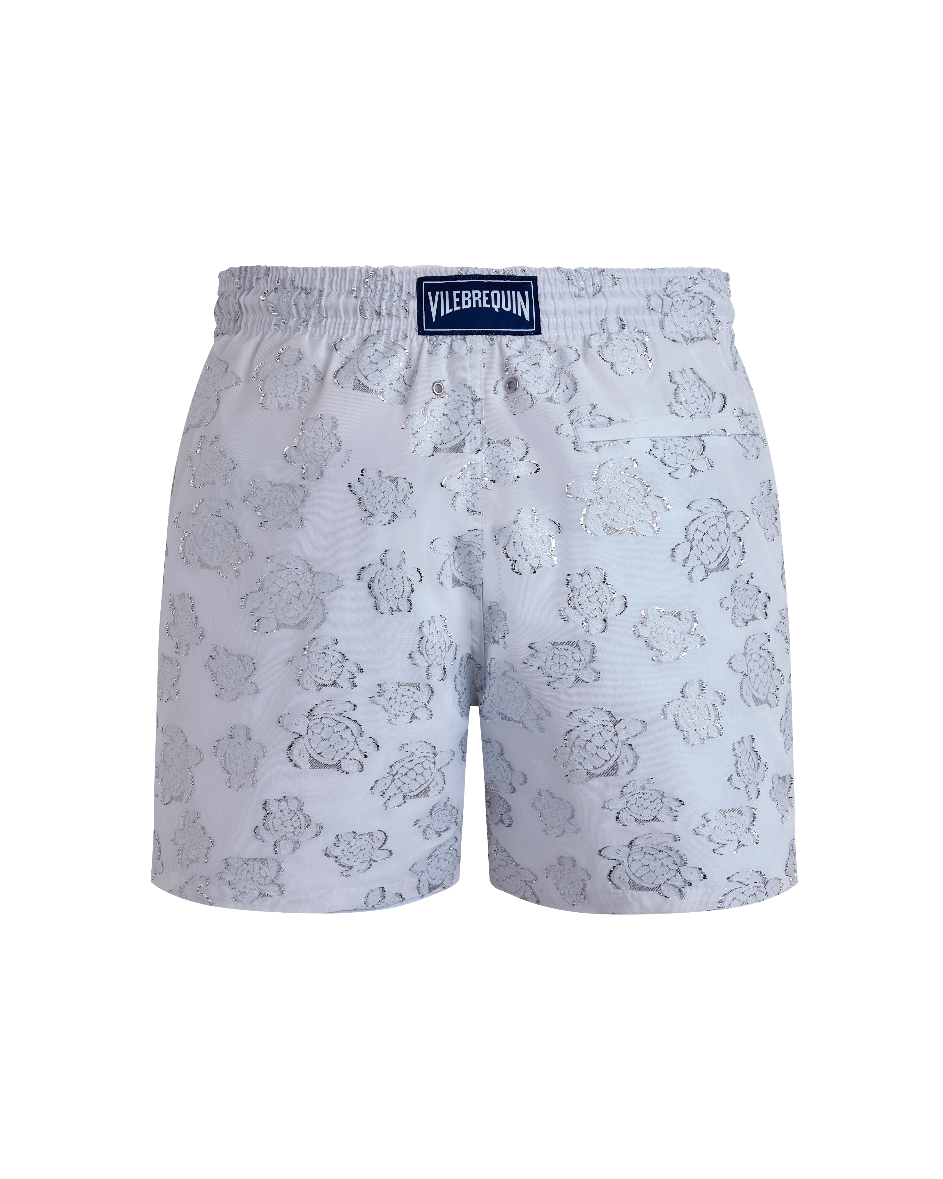 Men Swim Shorts Ronde des tortues Jacquard WHITE back view