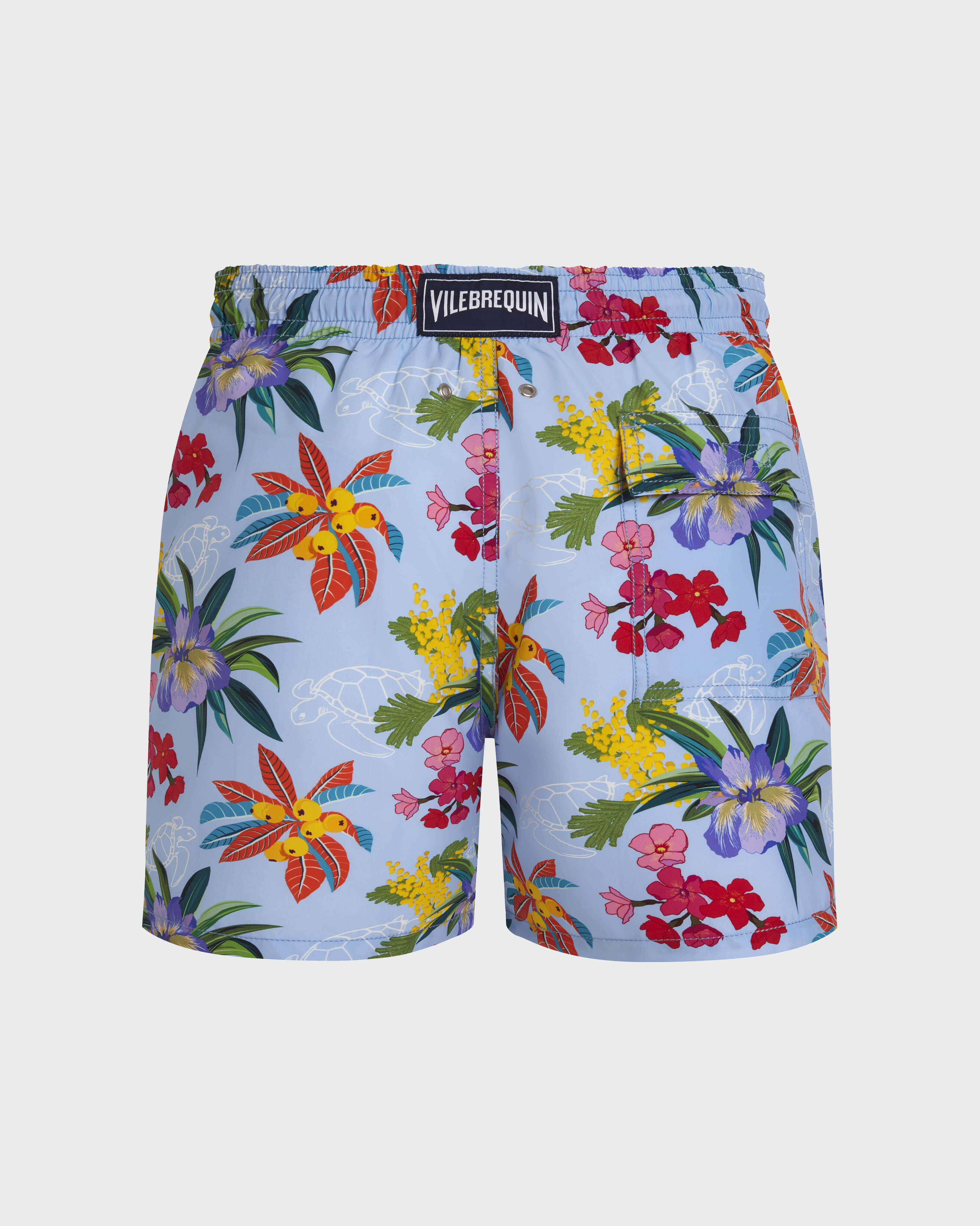 Bañador con estampado Garden Turtles para hombre FLAX FLOWER back view