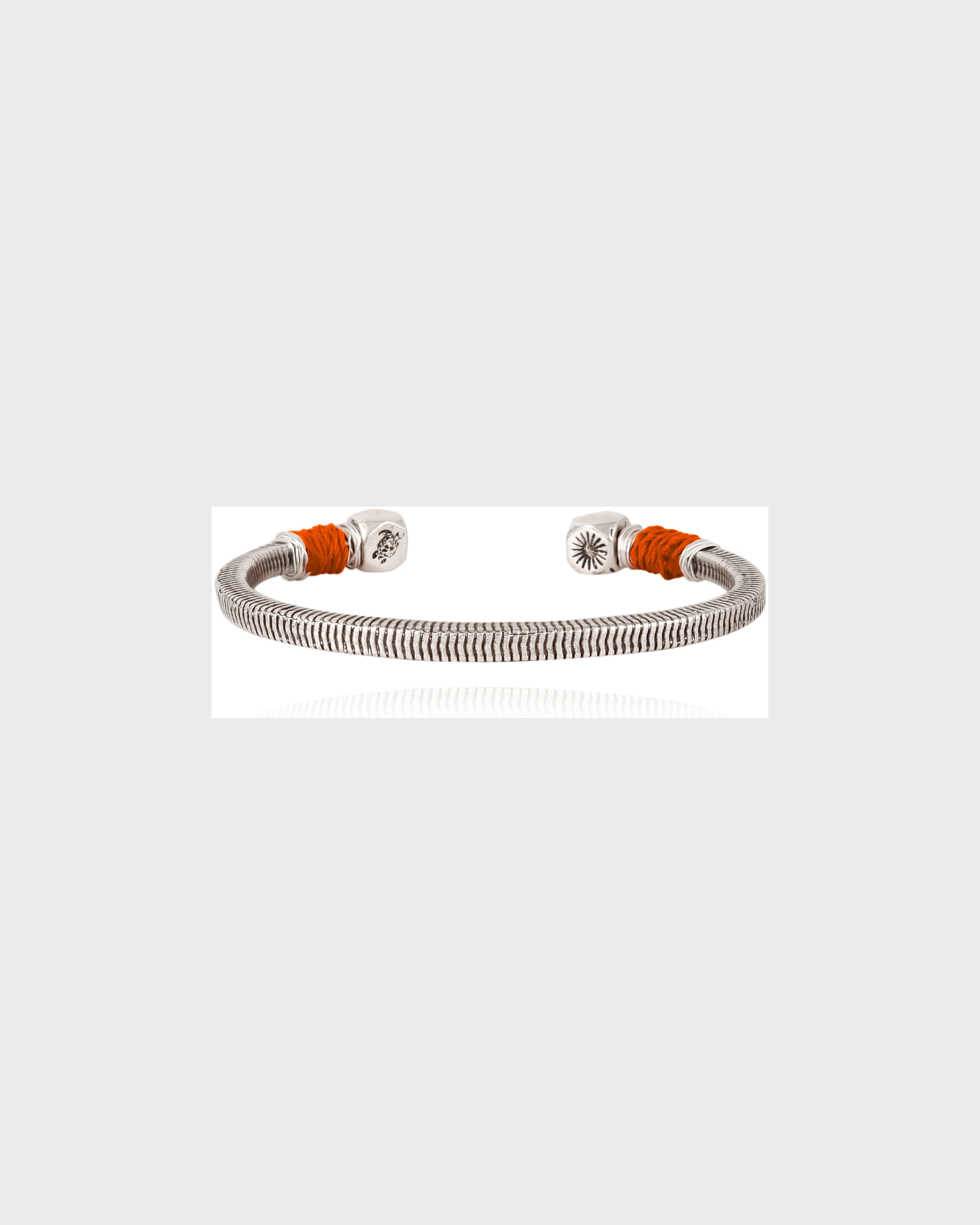 Men silvered Jonc Bracelet - Vilebrequin x Gas Bijoux APRICOT front view