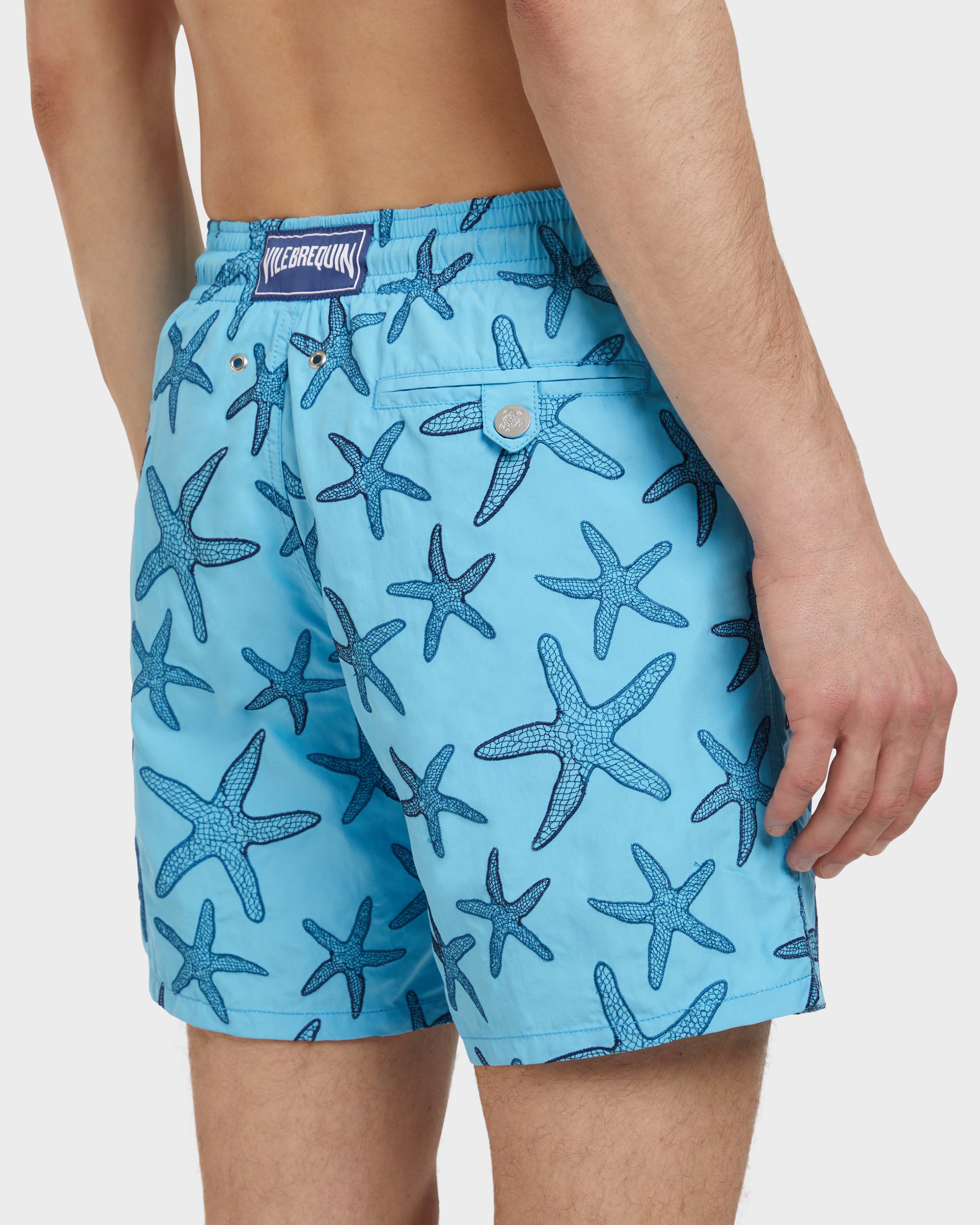 Men Swim Shorts Embroidered Starlettes- Limited Edition BLUE TOPAZ supp2 view