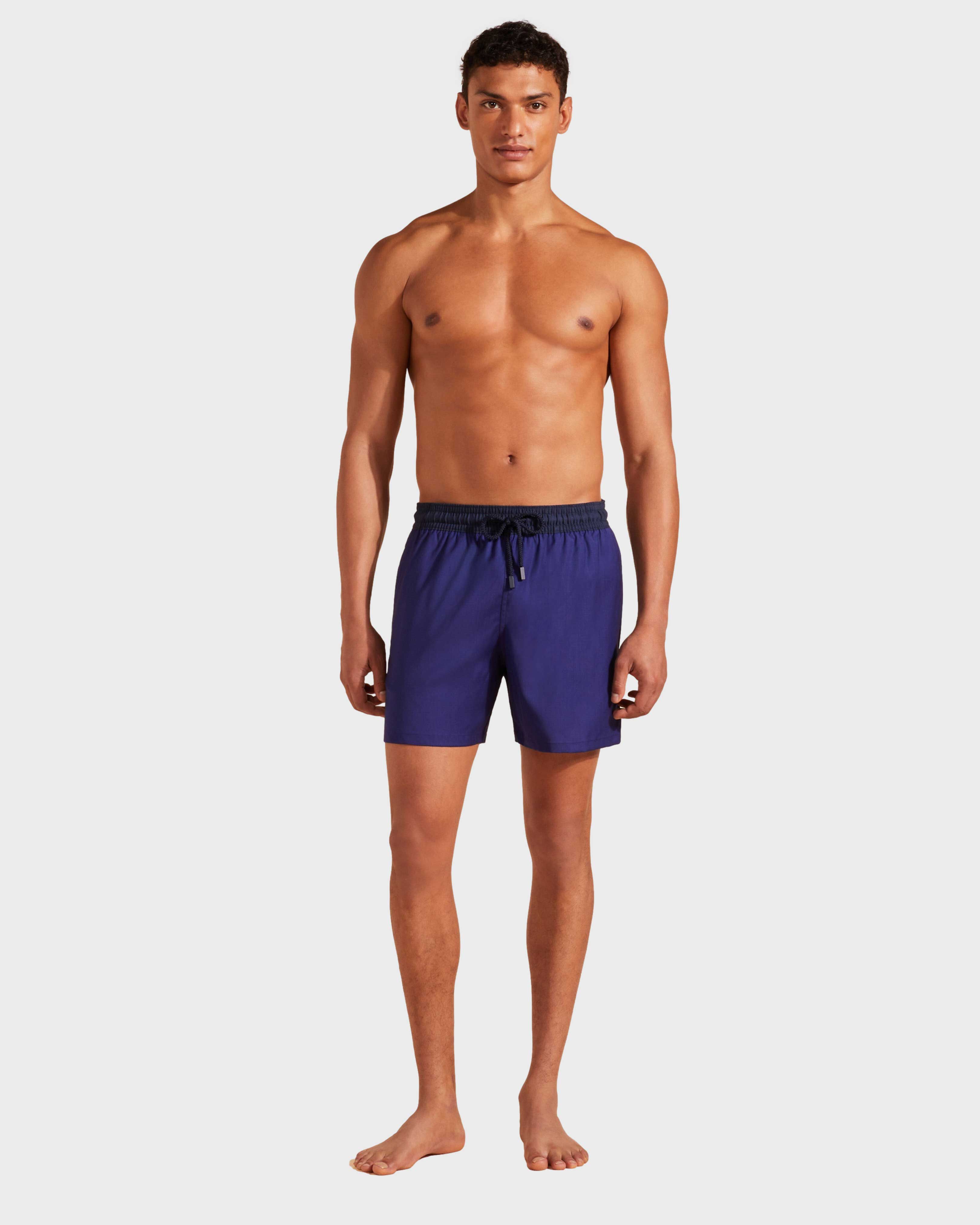 Bañador de lana con estampado Super 120'S para hombre MIDNIGHT frontworn view