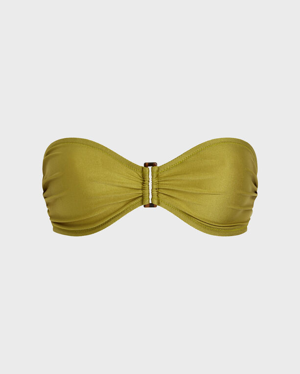 Vilebrequin - Shiny Stretch Solid Bandeau-bikinioberteil Für Damen - Bademode - Lune - Grün - Größe XL