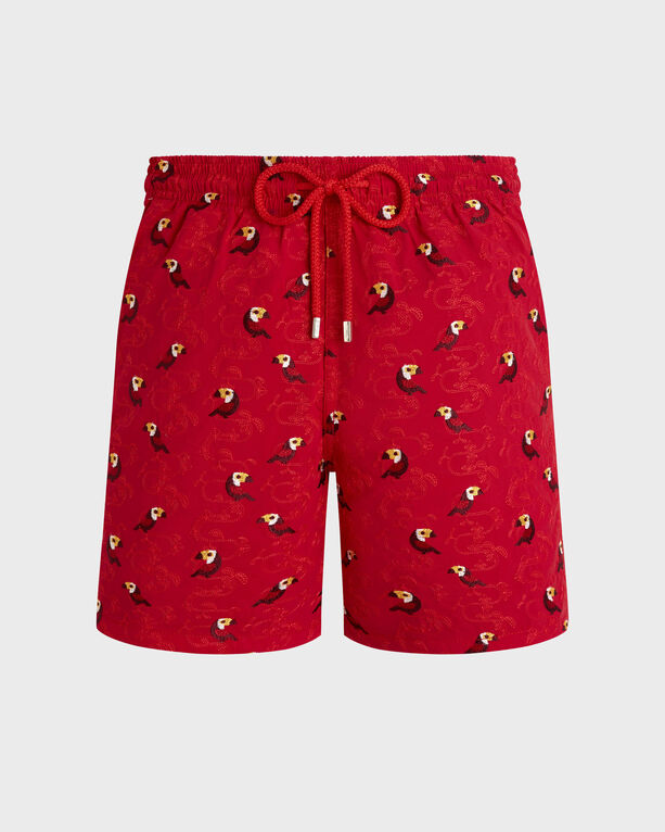 Vilebrequin - Men Embroidered Swim Trunks Toucana - Limited Edition - Swimwear - Mistral - Red - Size M
