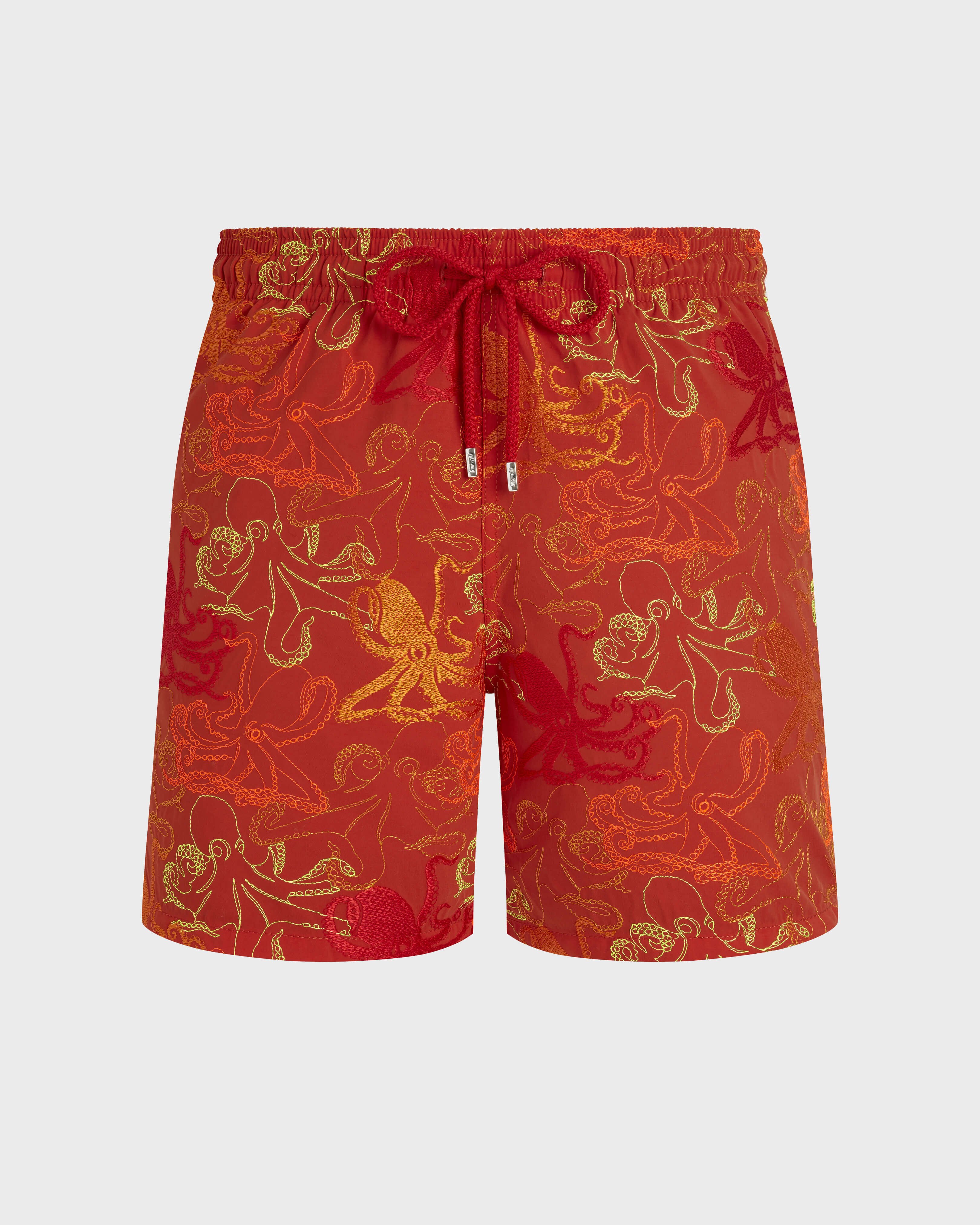 Pantaloncini mare uomo ricamati Octopussy - Edizione limitata RUST front view