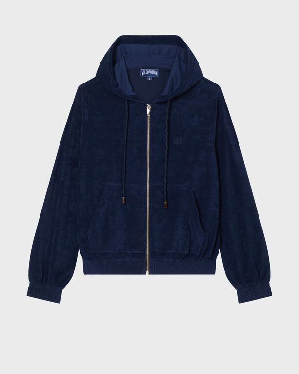 Vilebrequin - Women Terry Full Zip Hoodie Solid - Sweater - Lauryne - Blue - Size XS