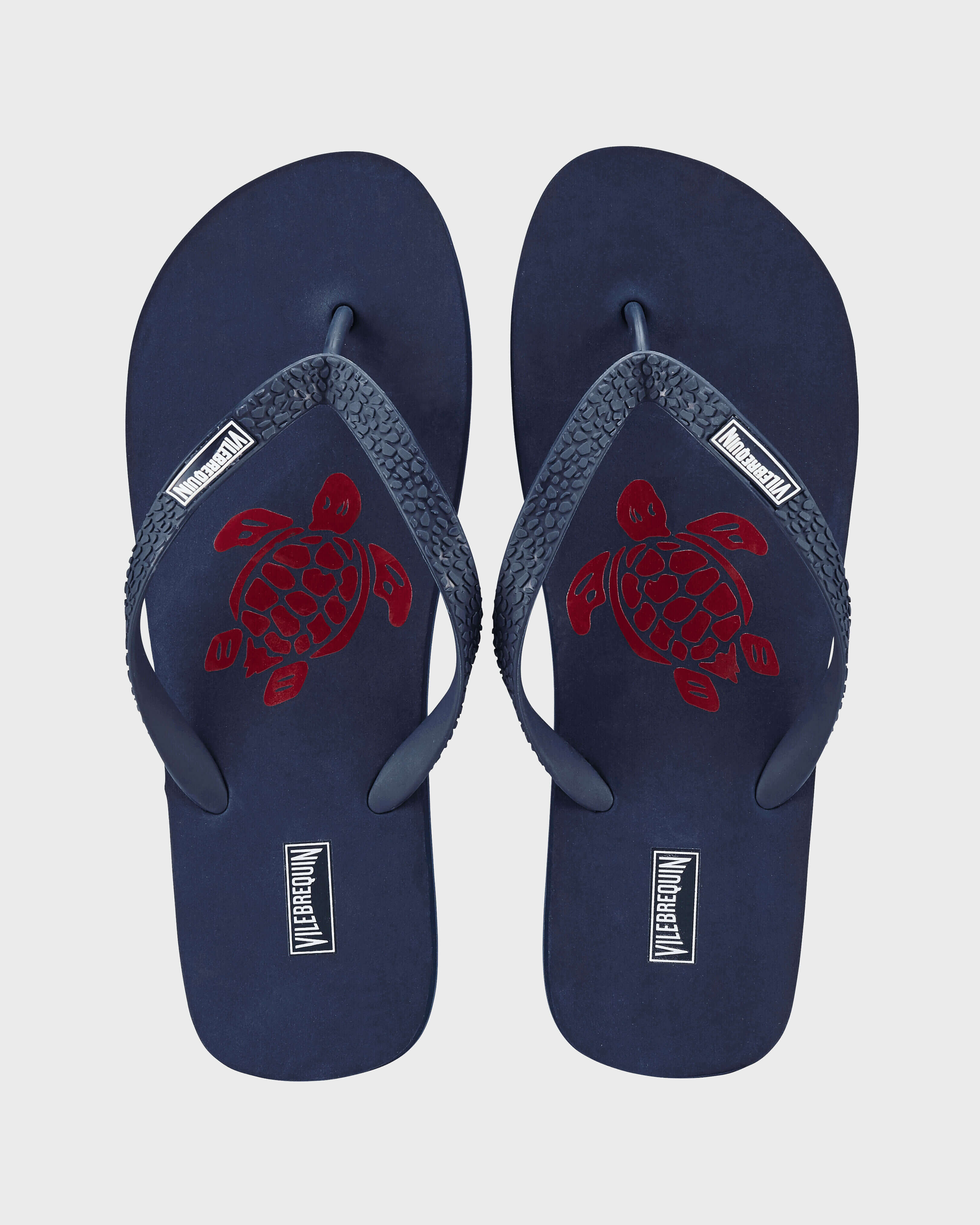 Men Beach Flip Flops Tortue BLU MARINE front view