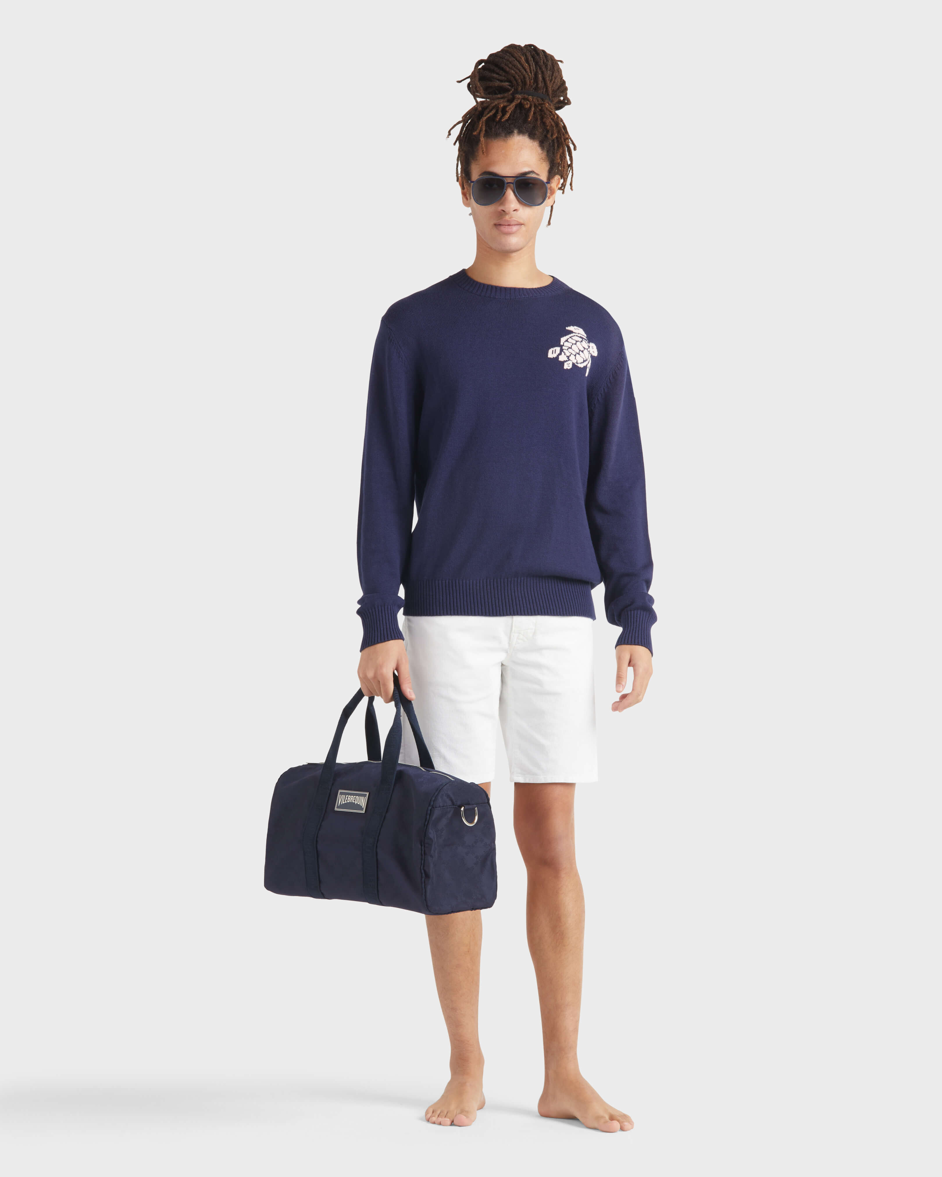 Men Corduroy Bermuda Shorts Solid BIANCO supp1 view