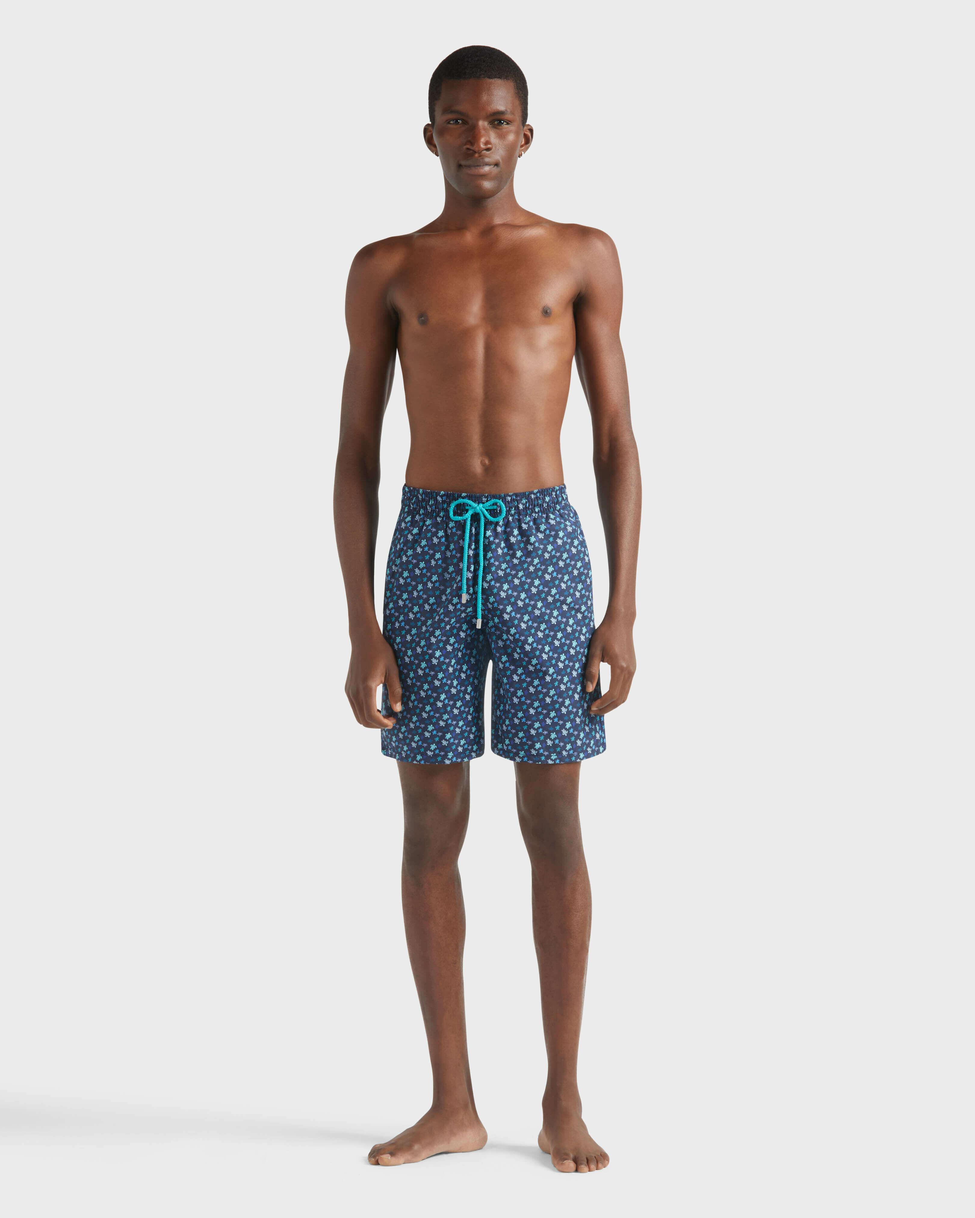 Men Swim shorts Micro Ronde Des Tortues Rainbow PEACOCK frontworn view