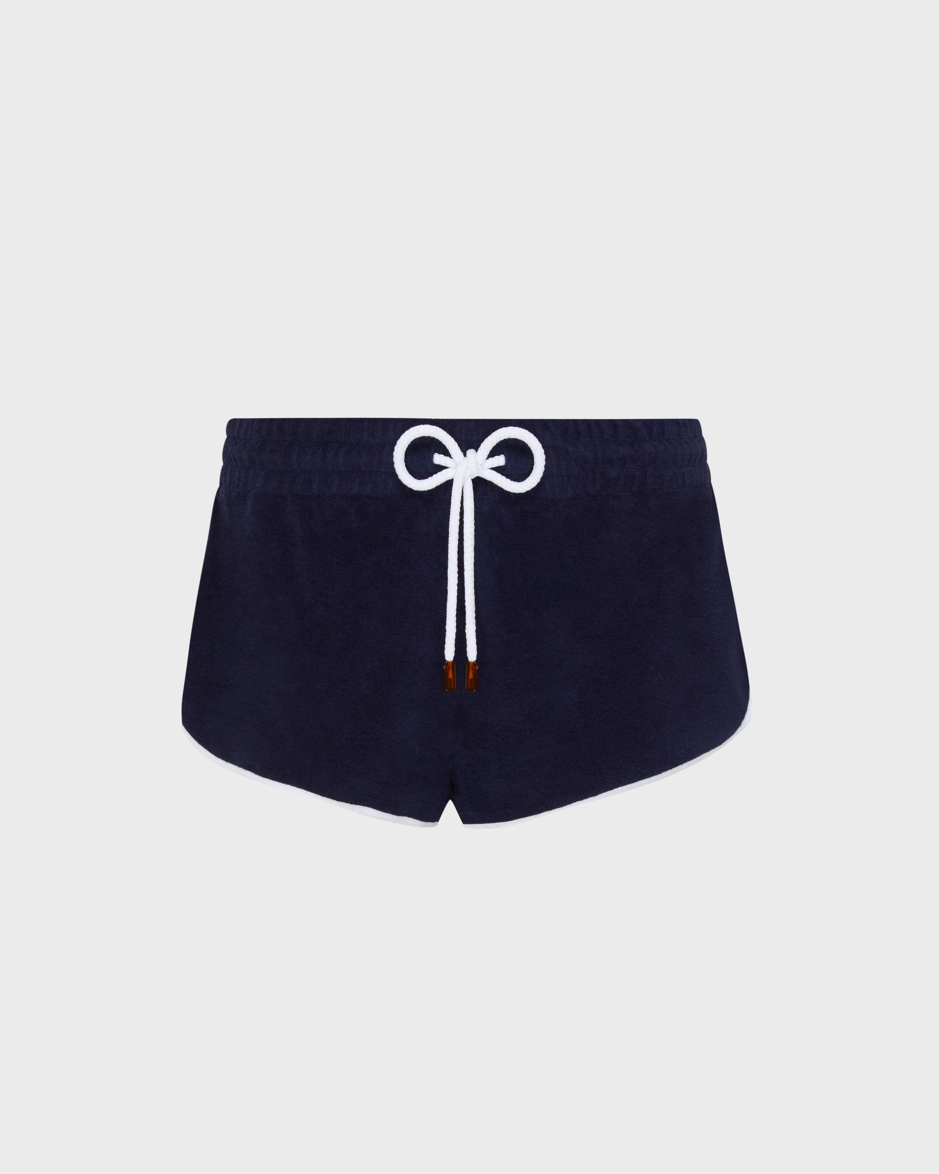 Women Terry Shorts VBQ Line NAVY front view