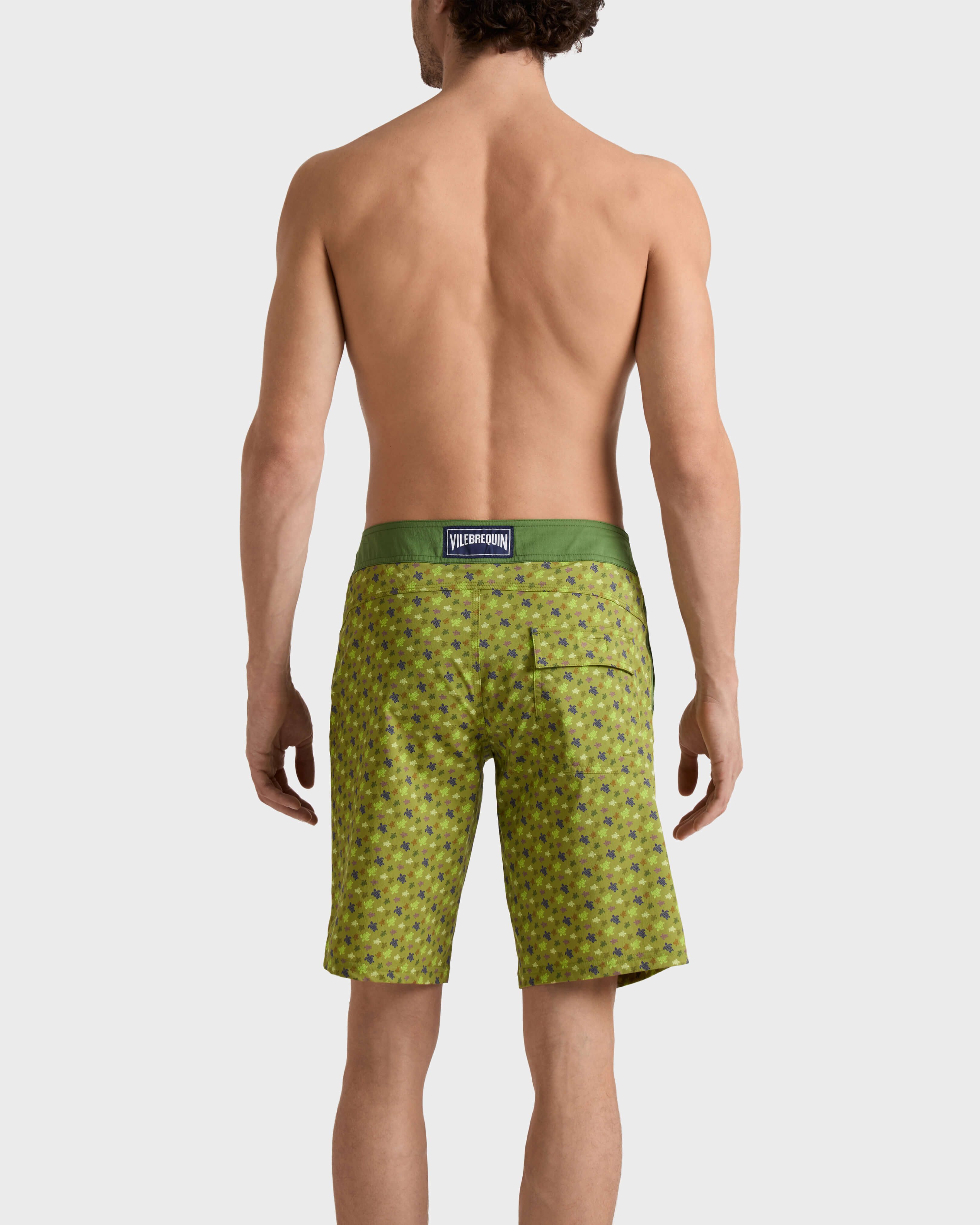 Maillot de bain long stretch homme Micro Ronde des Tortues ABSYNTHE backworn view