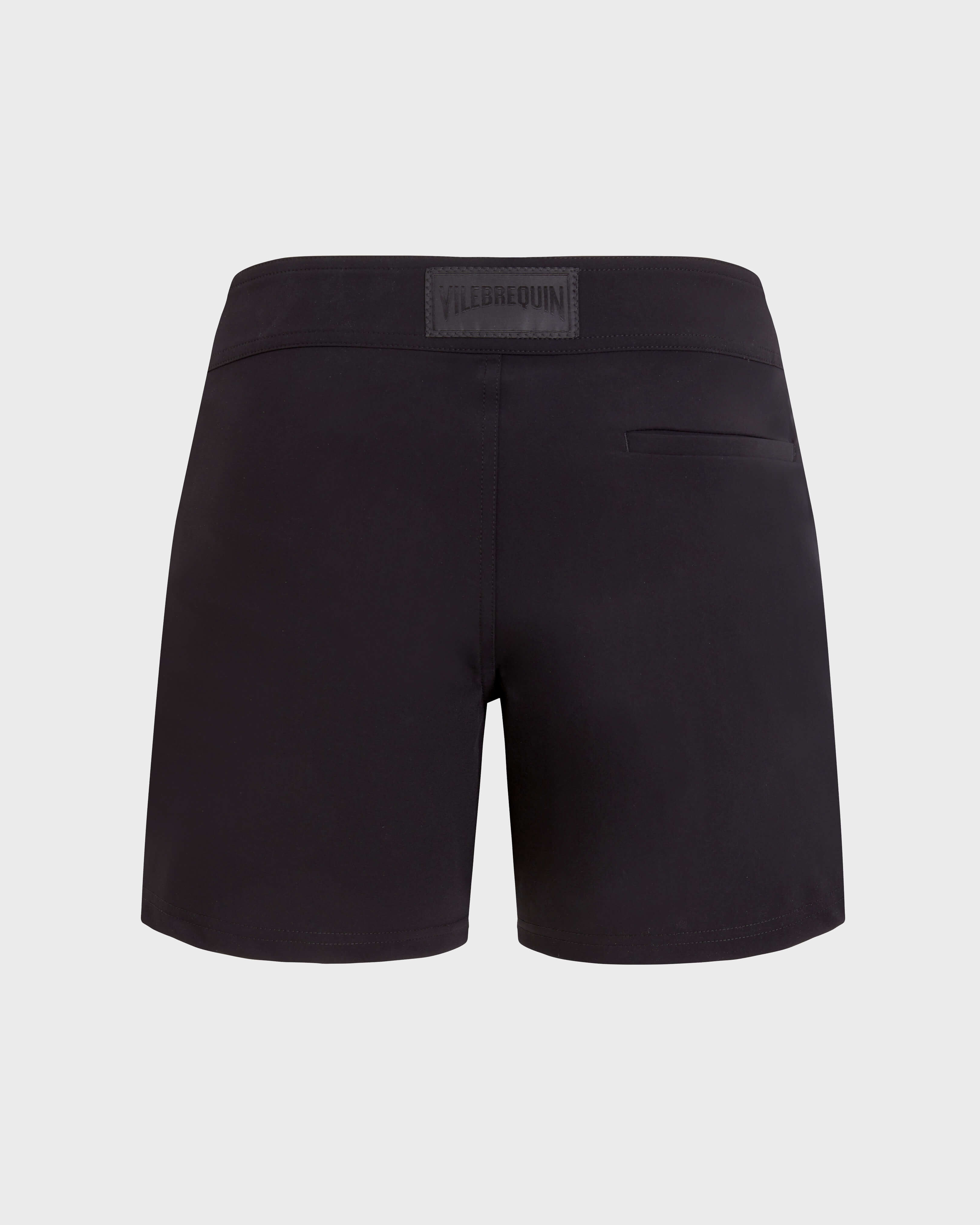 Herren-Badeshorts mit flachem Bund Tailoring SCHWARZ back view