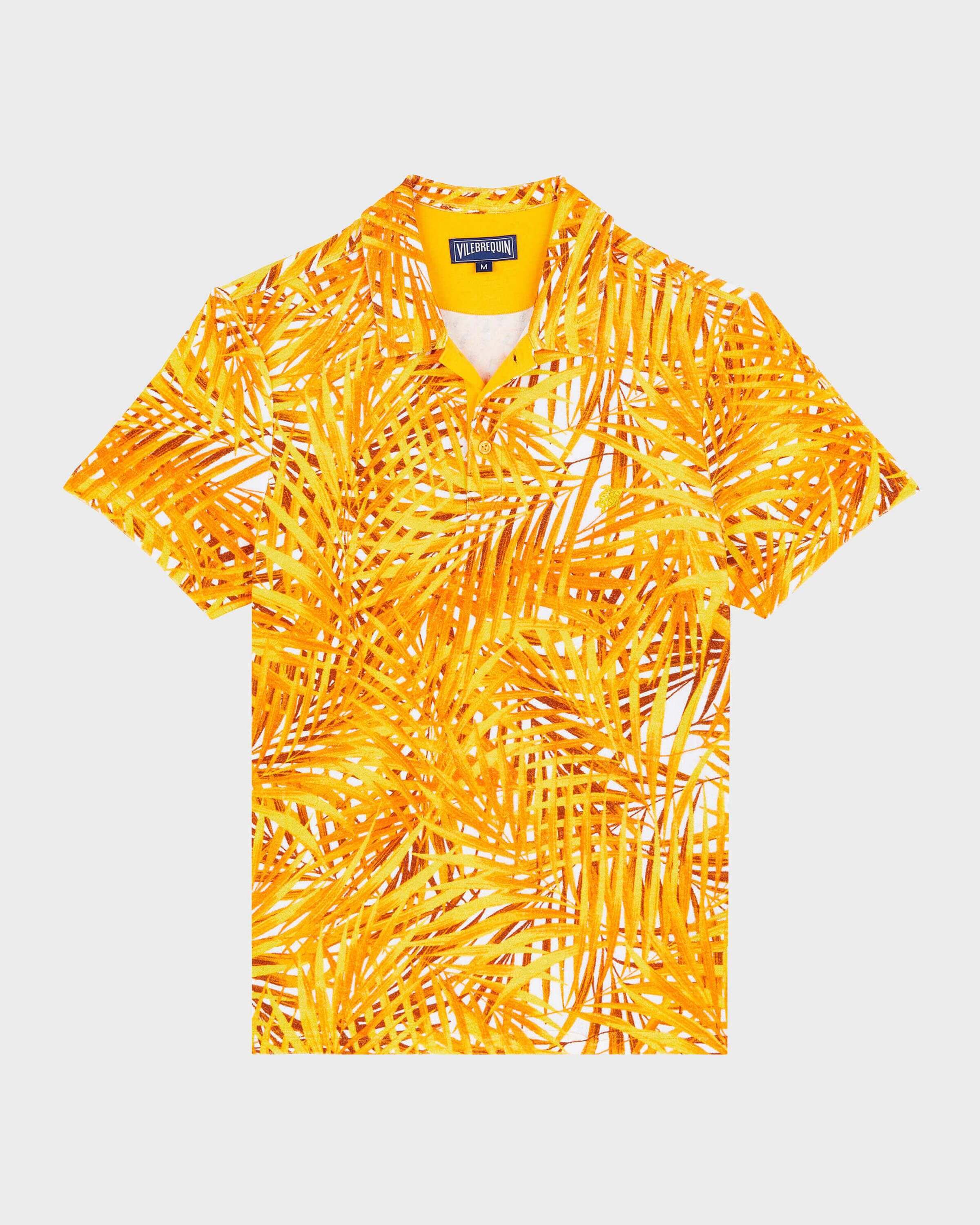 Men Terry Polo Palm Leaves MANGO front view