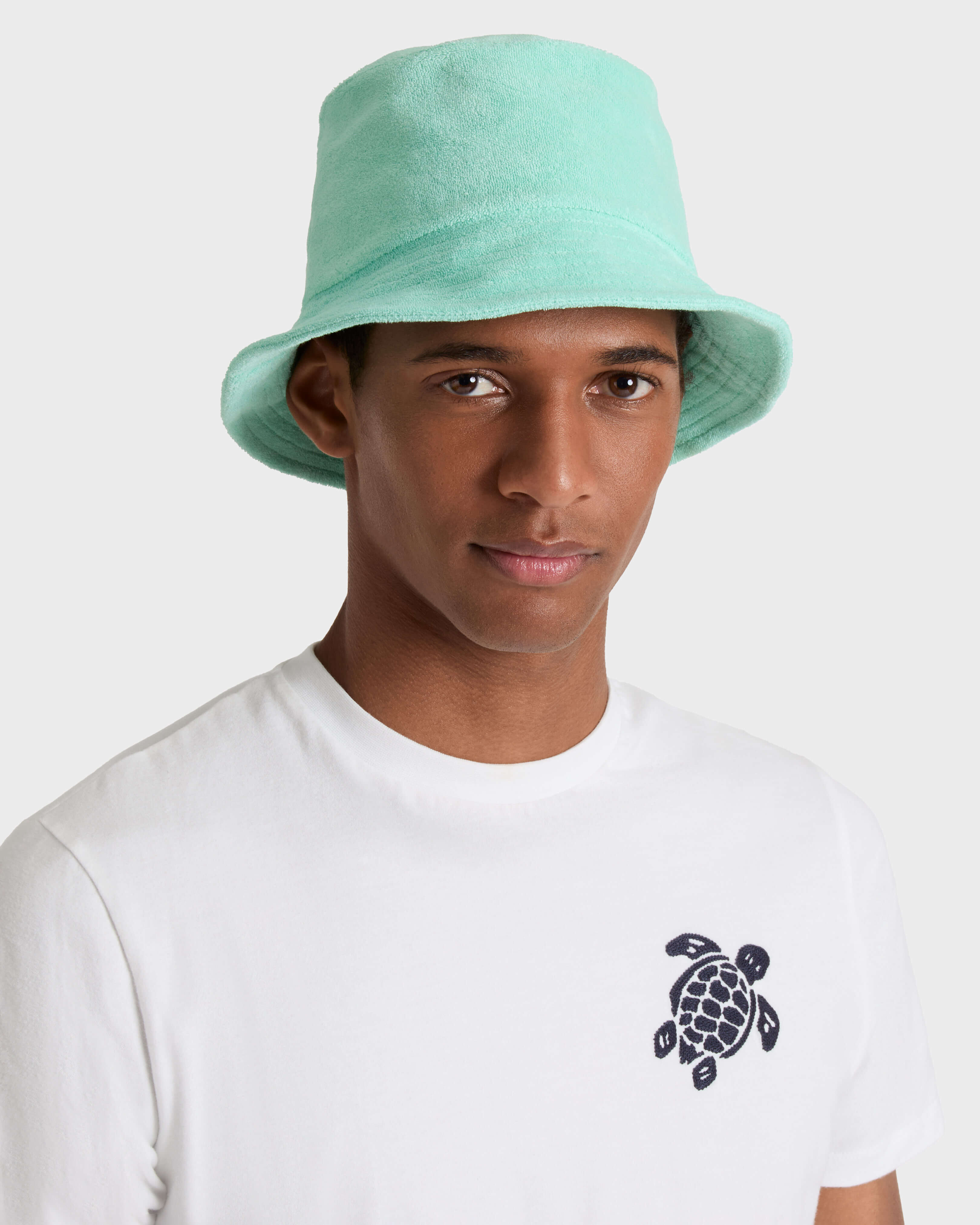 Gorro de tejido terry de color liso unisex CARIBBEAN frontworn view