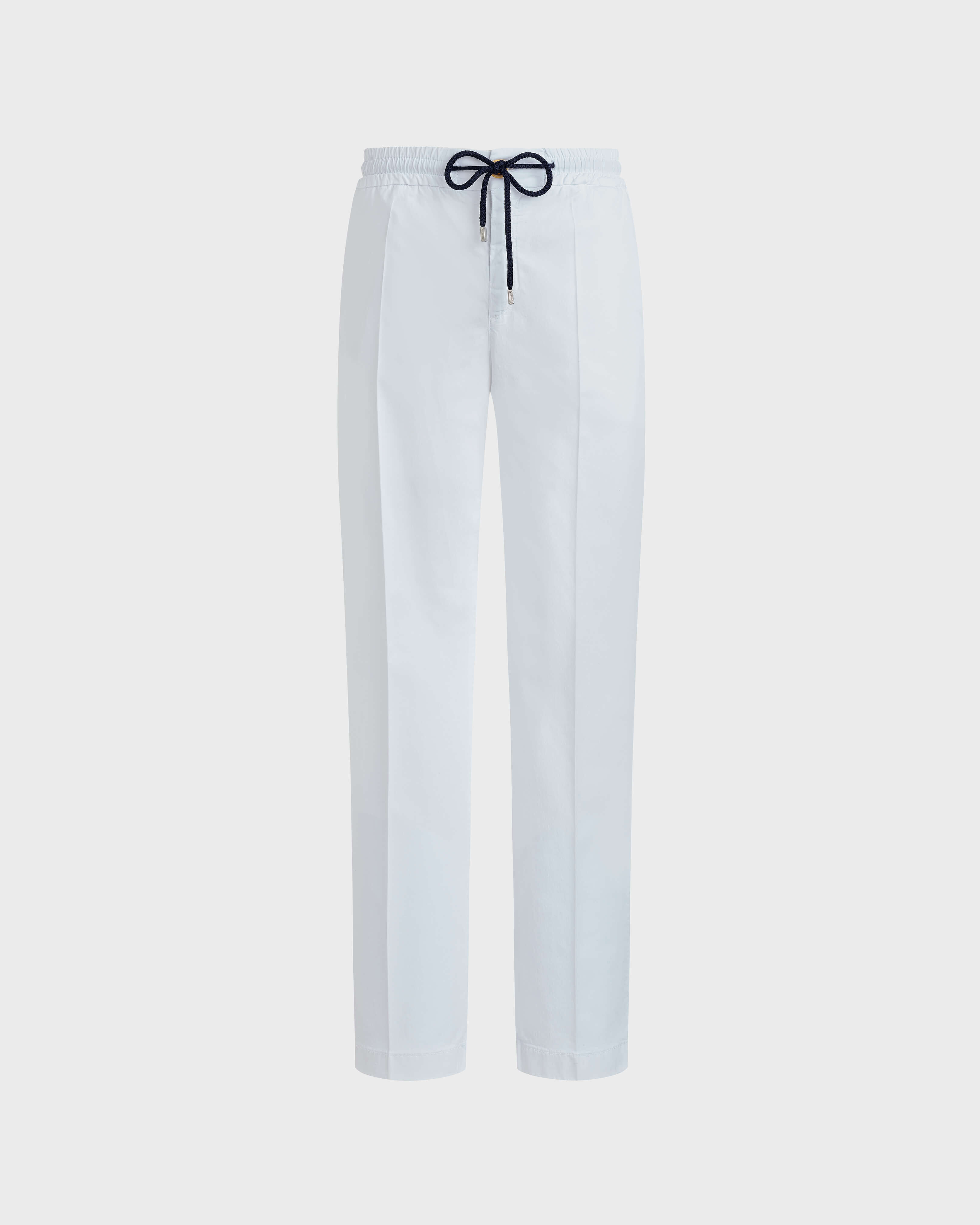 Pantaloni uomo in Tencel e cotone tinta unita BIANCO front view
