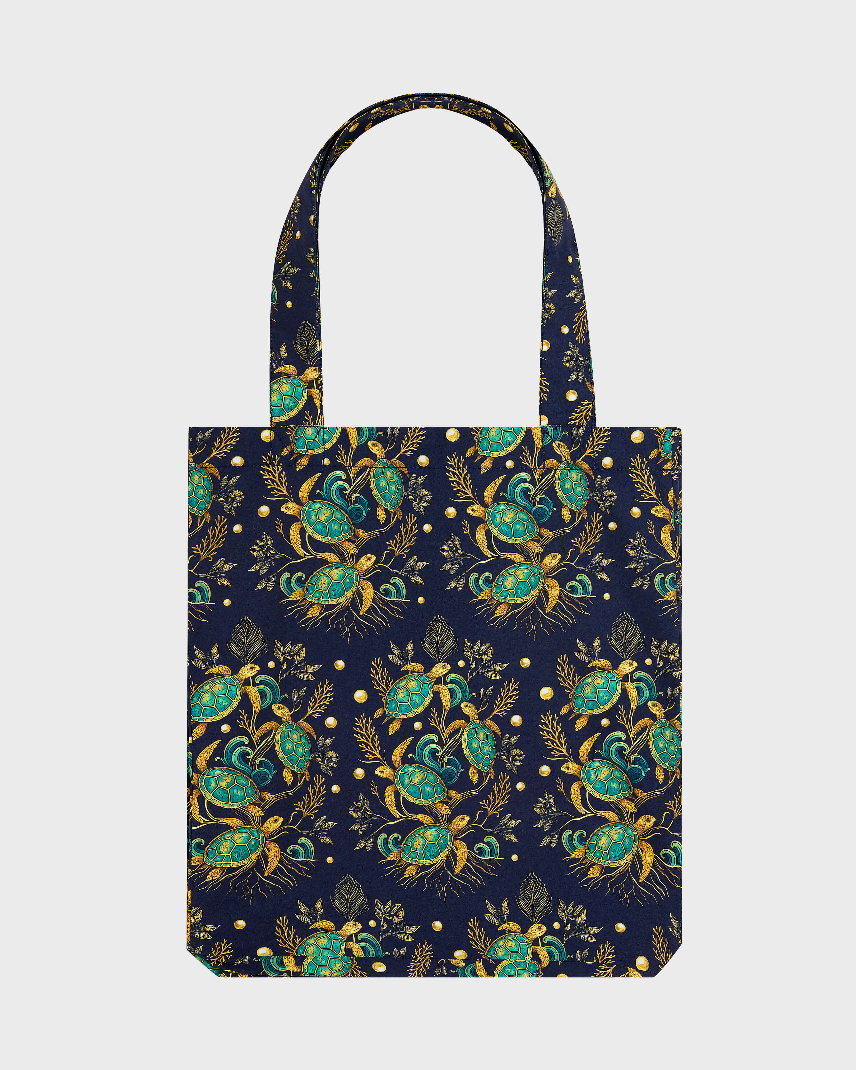 Tote bag Mangrove Turtles - Vilebrequin x Abu Dhabi NAVY front view