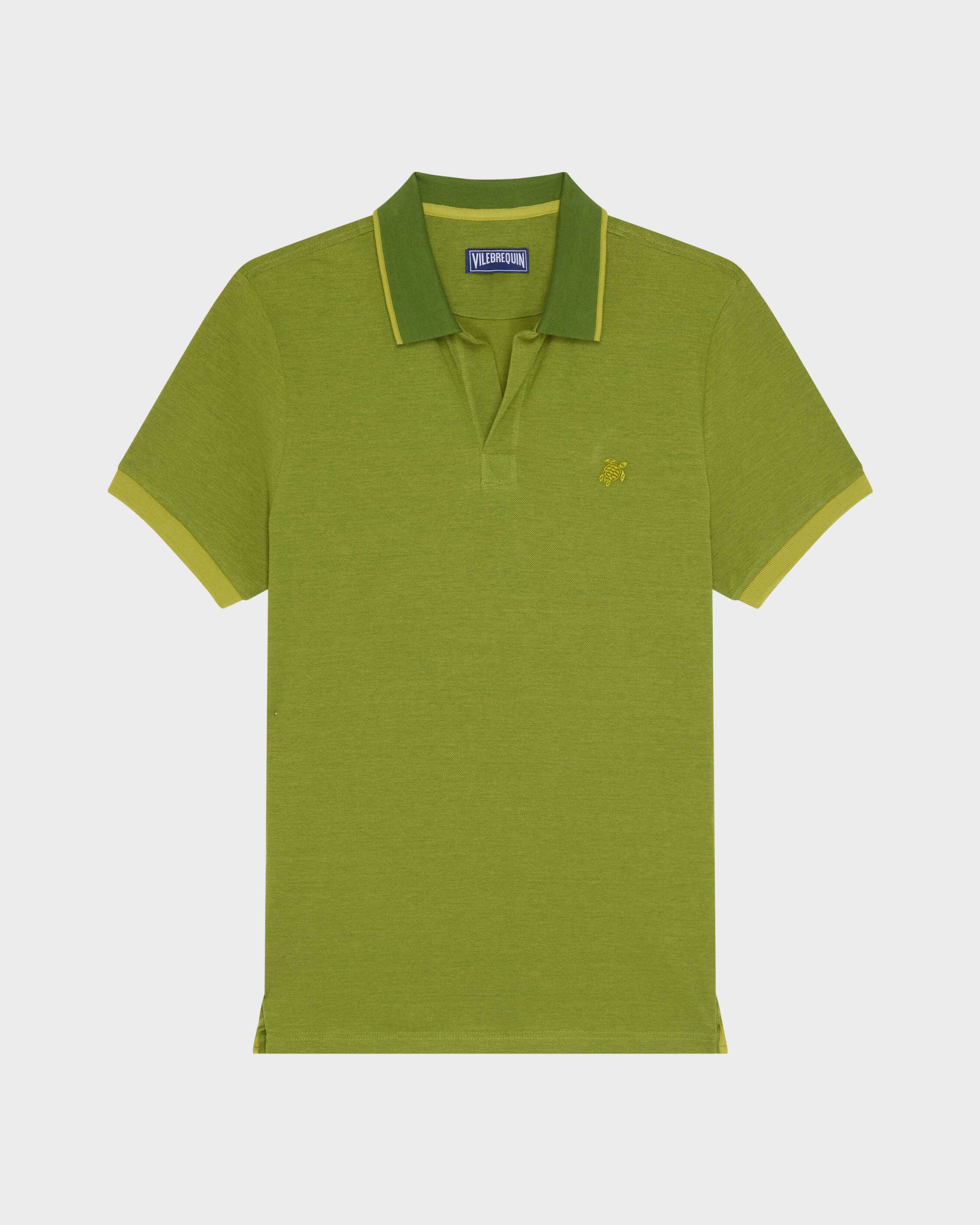 Polo de algodón de color liso cambiante para hombre MILITAIRE front view